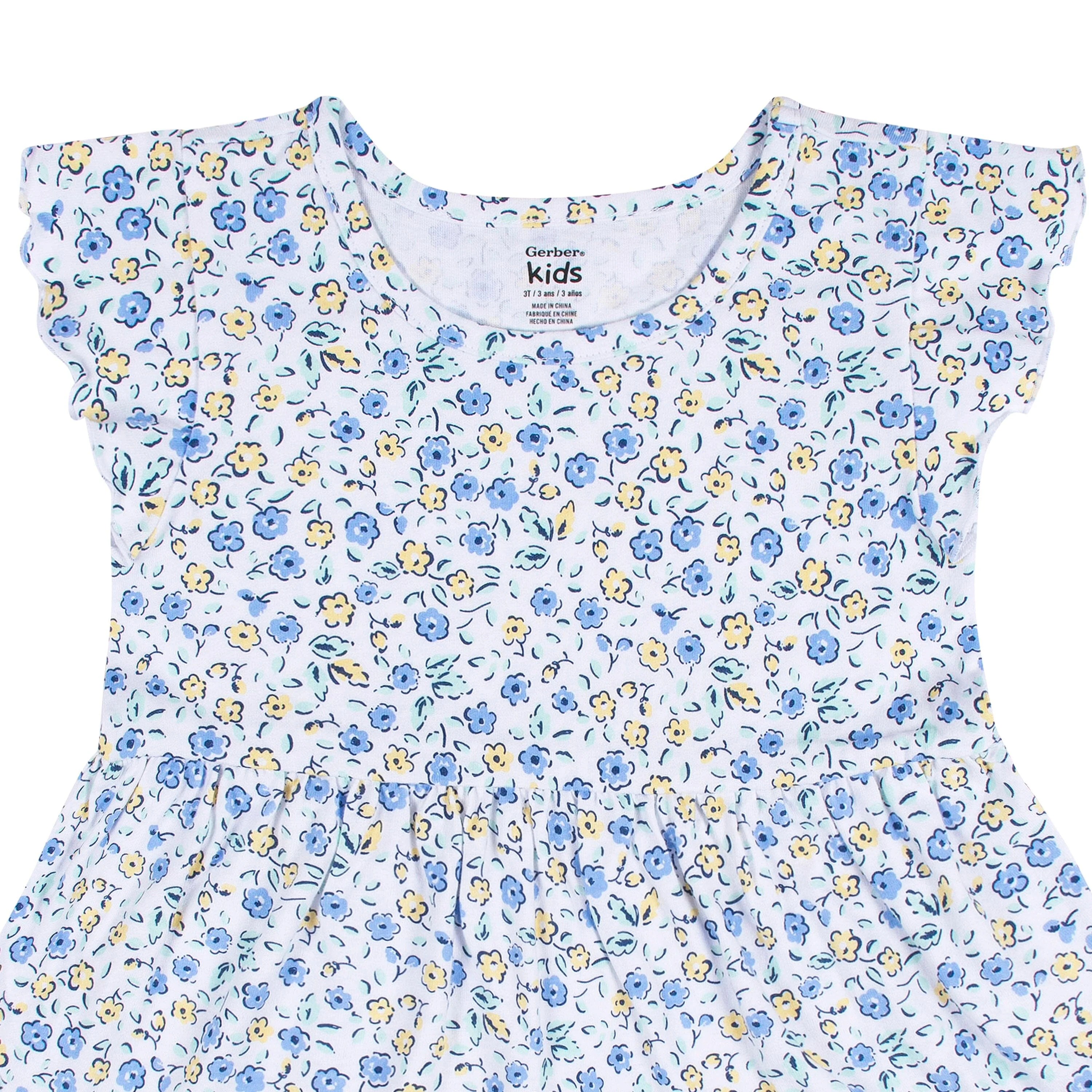 2-Pack Infant & Toddler Girls Blue Floral Knit Dresses - Image 7