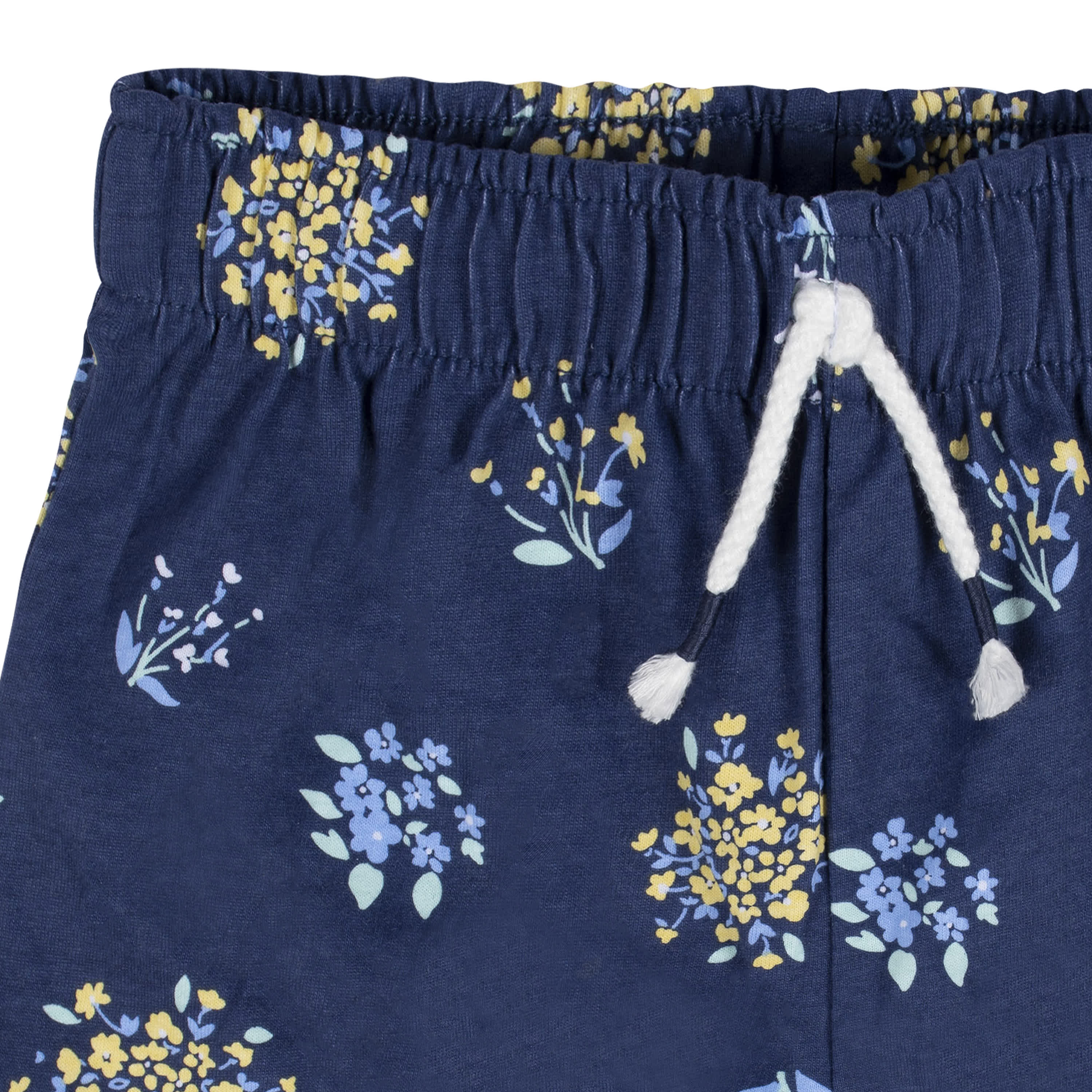 2-Pack Infant Girls Blue Floral Pull-On Shorts - Image 7