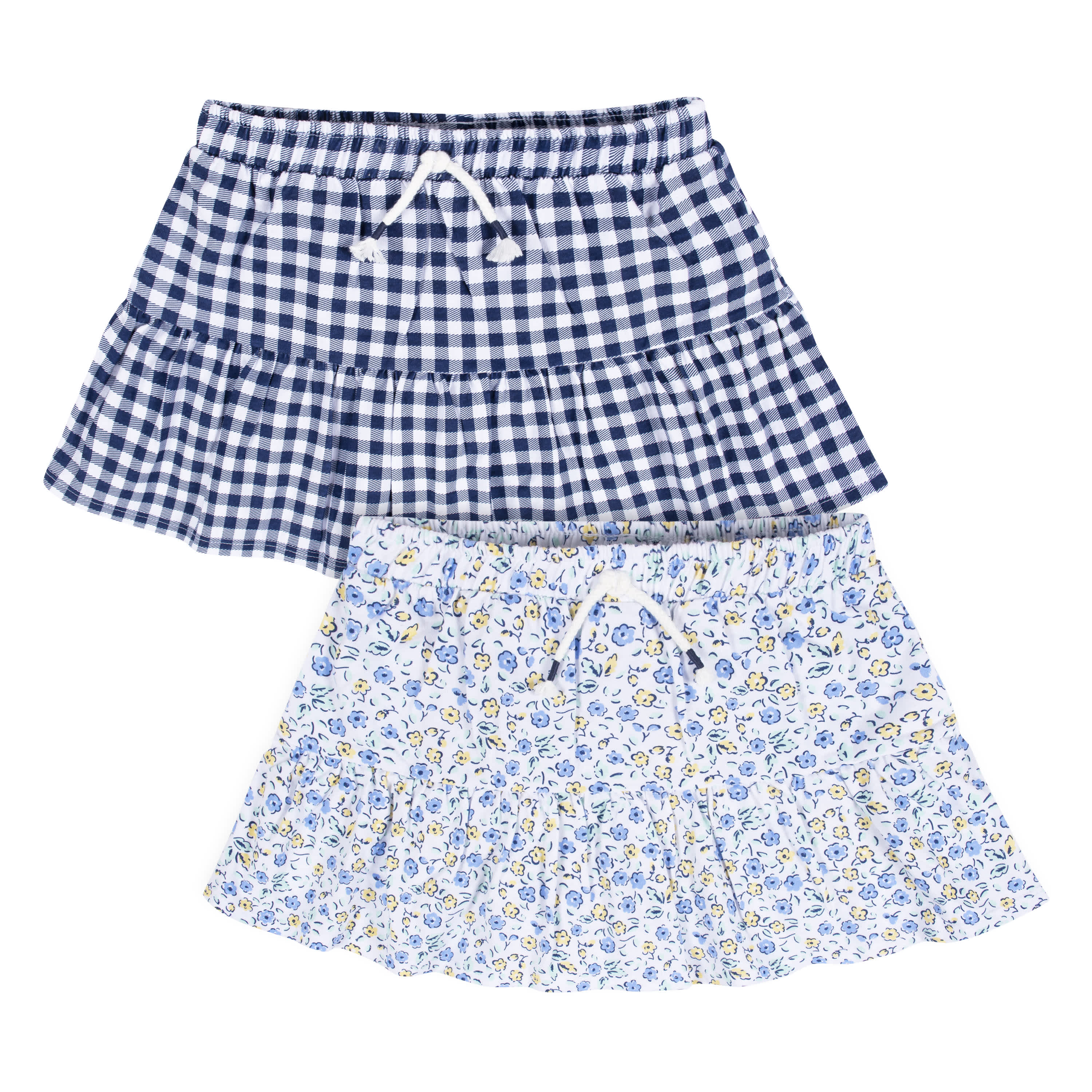 2-Pack Infant Girls Blue Floral Skorts