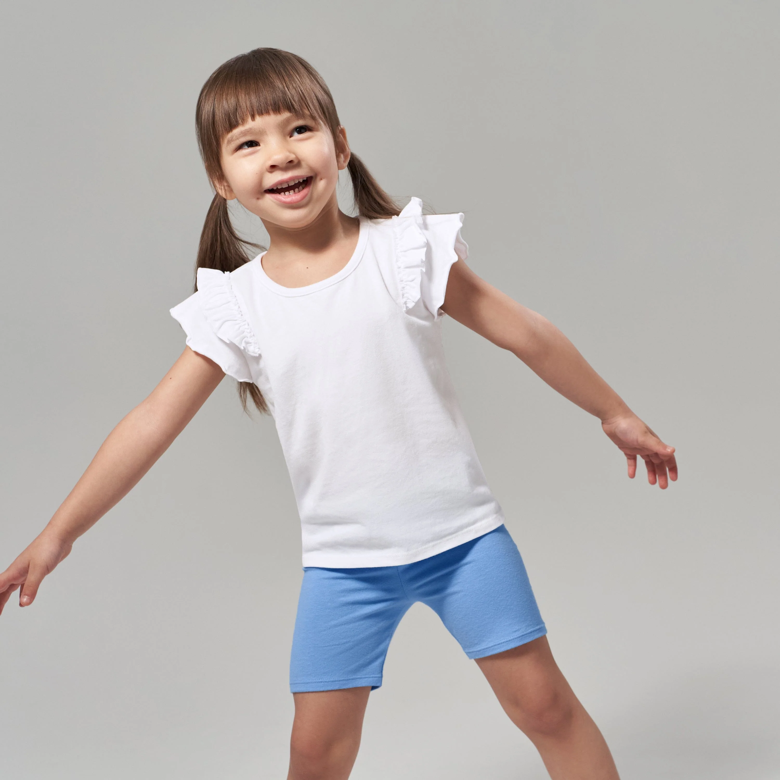 2-Pack Infant Girls Blue Pull-On Bike Shorts - Image 3