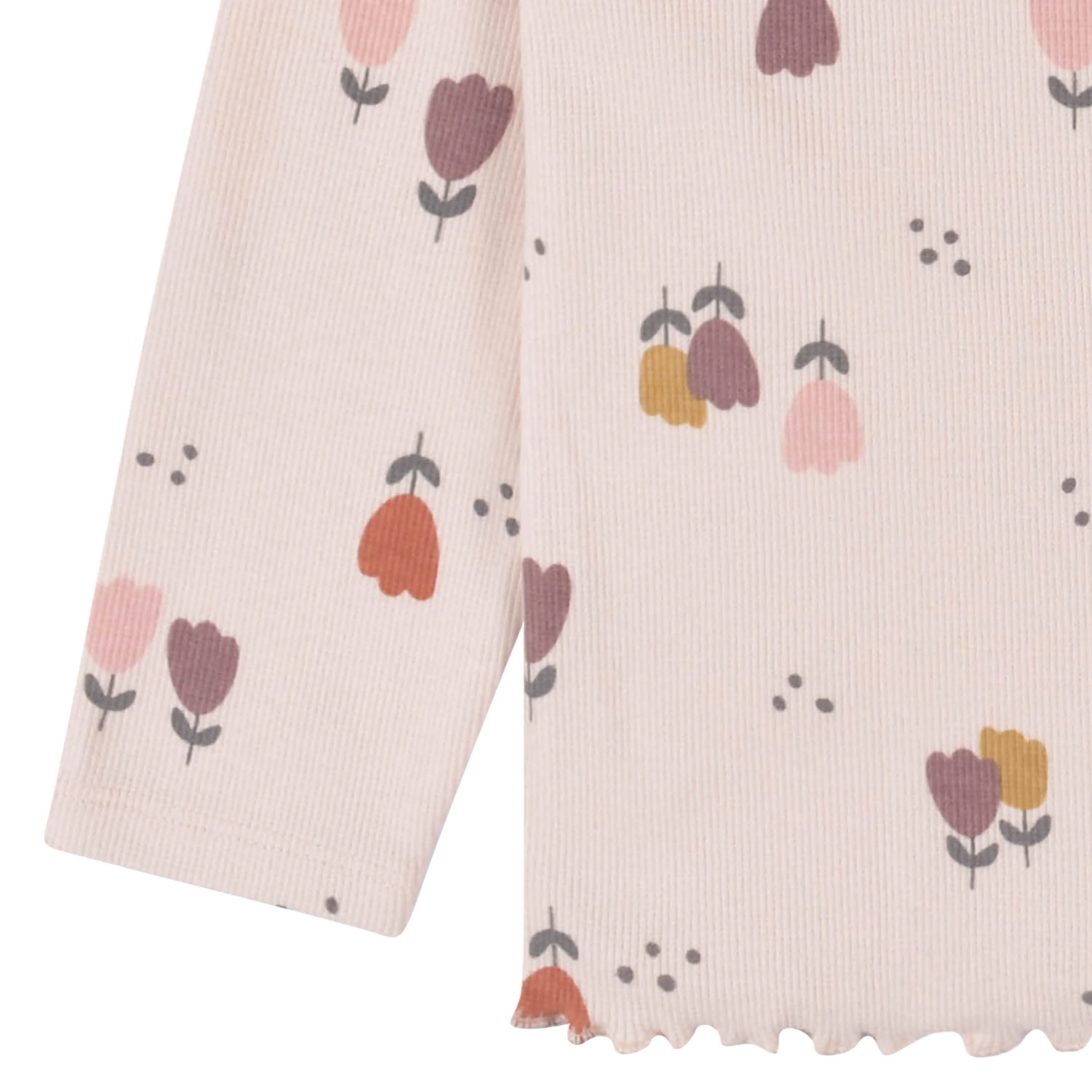 2-Pack Infant & Toddler Girls Burgundy Floral Double Ruffle Tops - Image 5