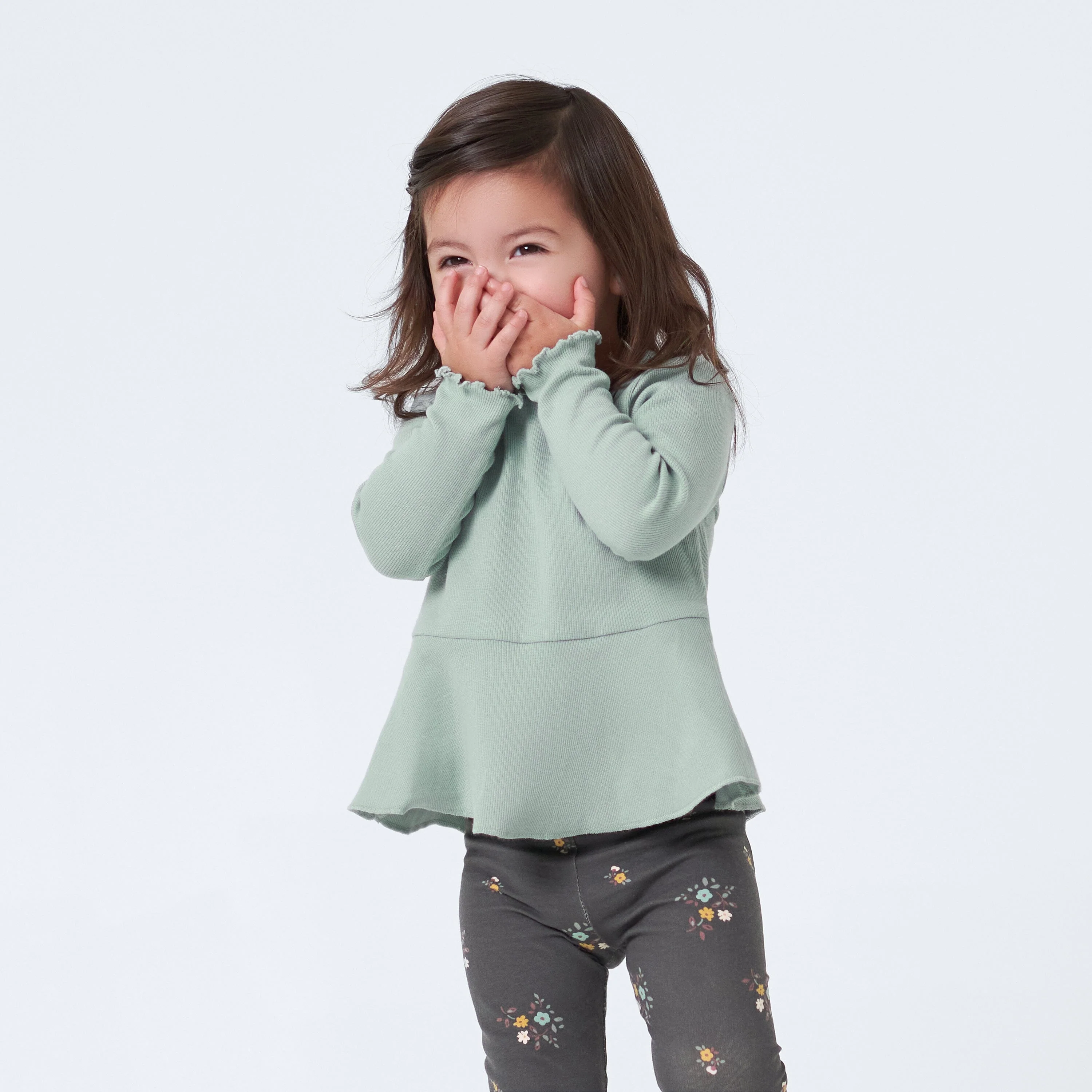 2-Pack Infant & Toddler Girls Mint Floral Peplum Tops - Image 4