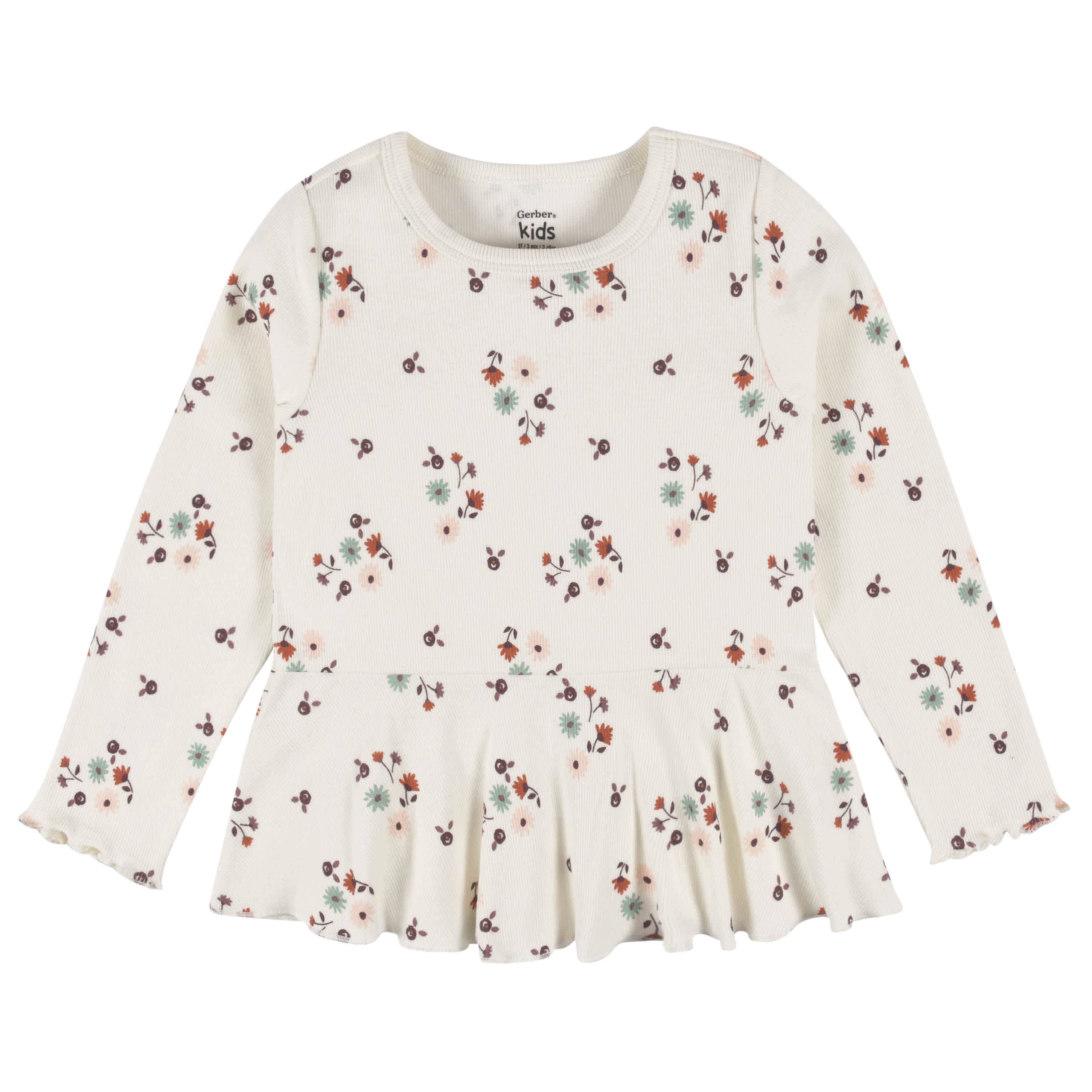 2-Pack Infant & Toddler Girls Mint Floral Peplum Tops - Image 5