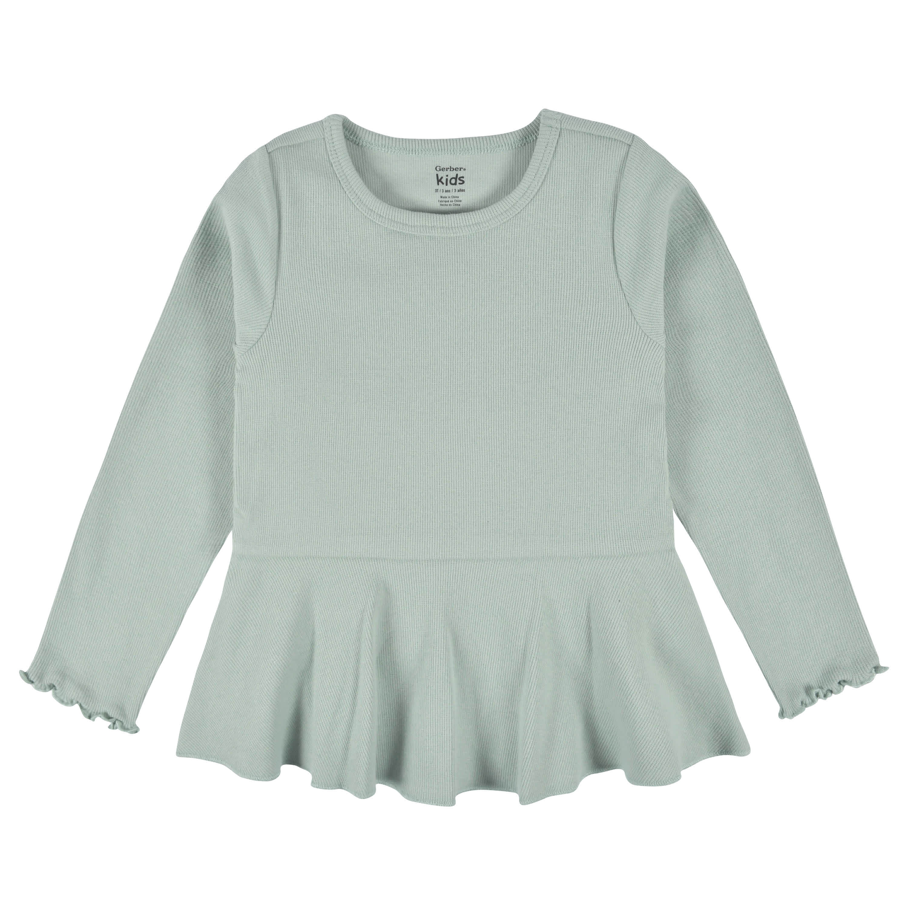 2-Pack Infant & Toddler Girls Mint Floral Peplum Tops - Image 7