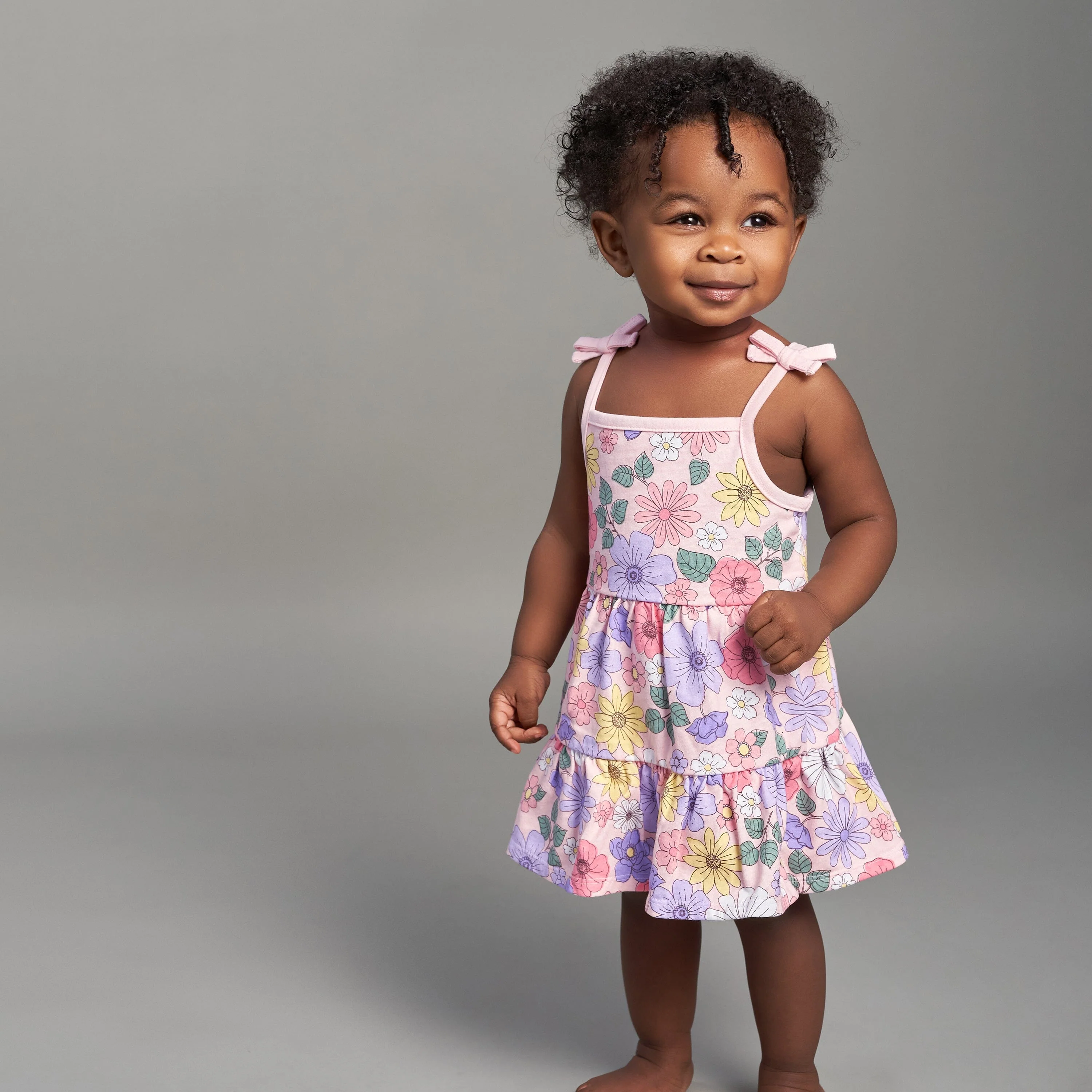 2-Pack Infant Girls Pink Floral Knit Dresses, 18M - Image 2