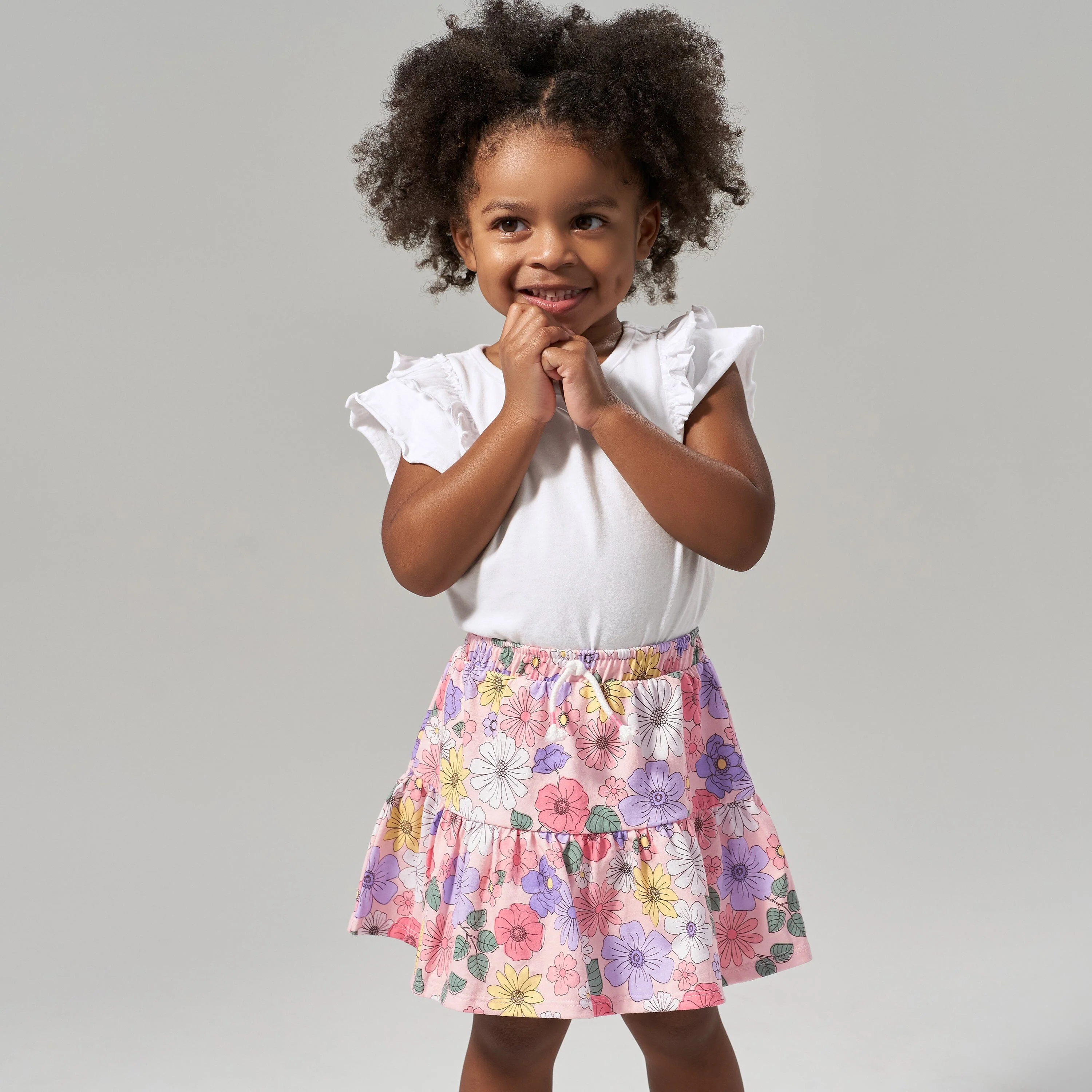 2-Pack Infant Girls Pink Floral Skorts - Image 3