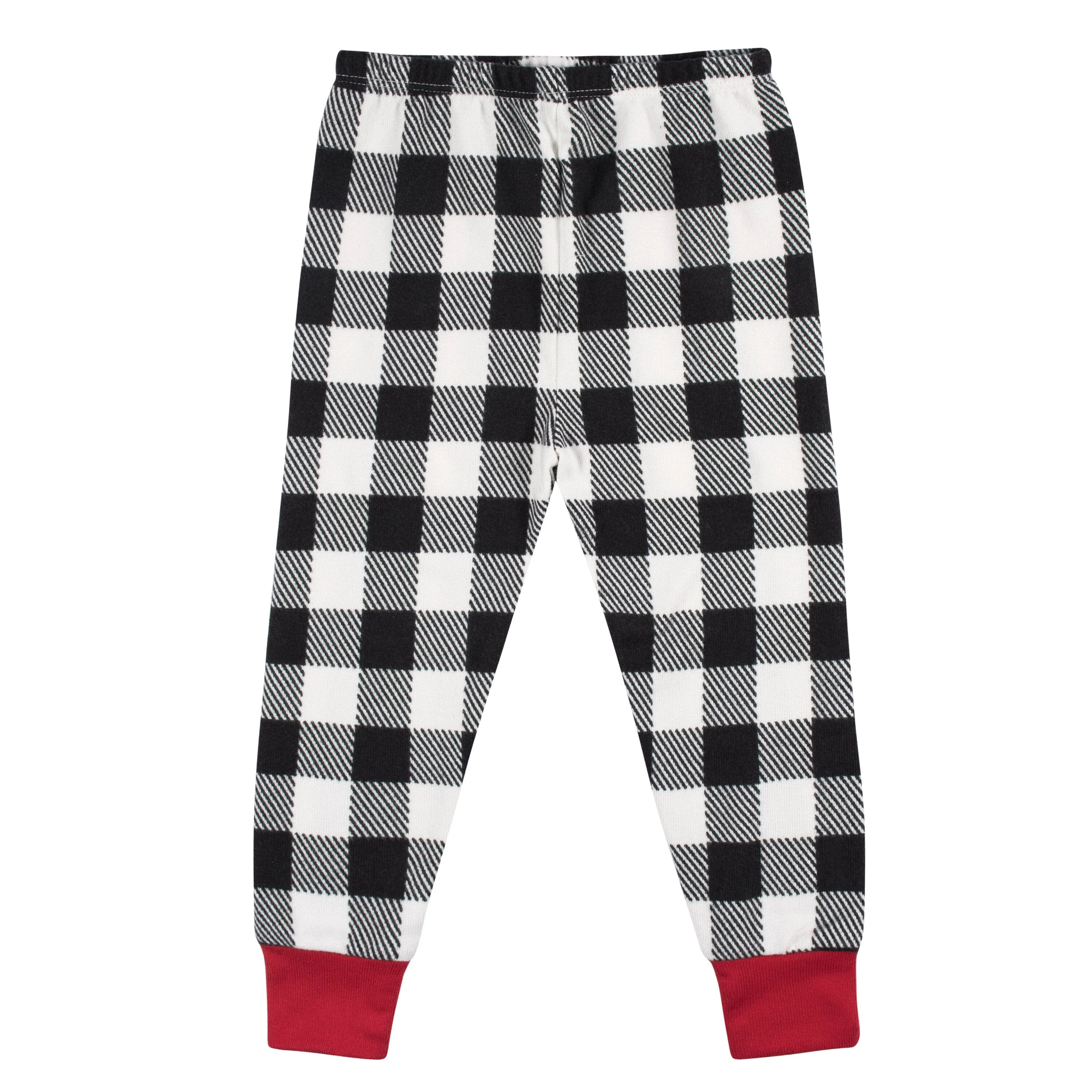 2-Piece Infant and Toddler Neutral Buffalo Plaid Hacci Snug Fit Pajama Set - Image 8