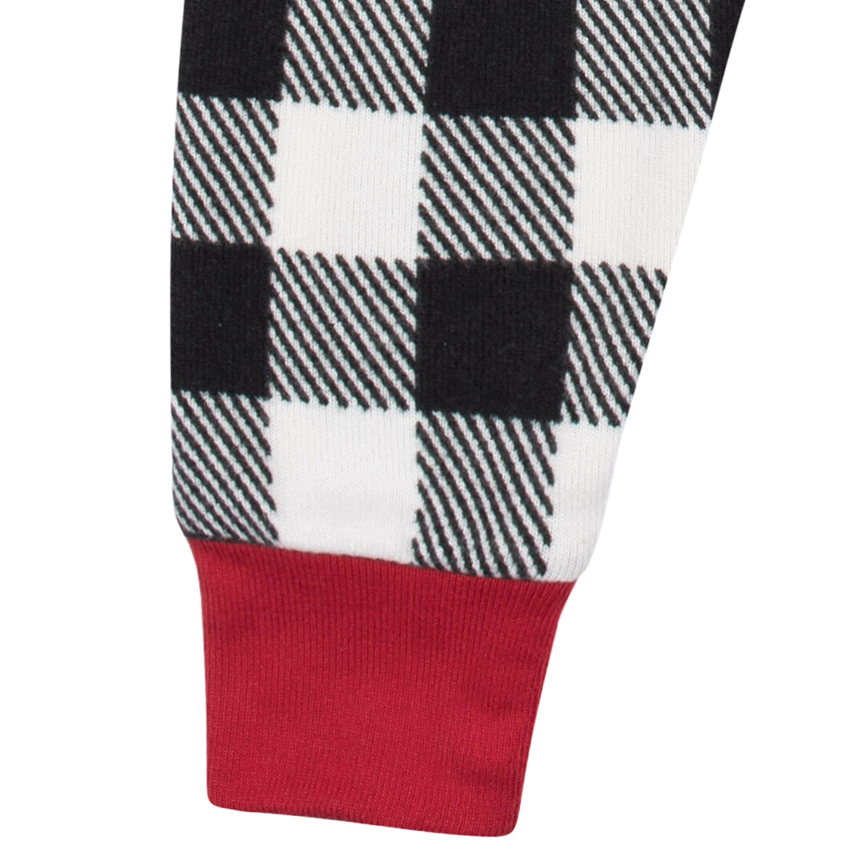 2-Piece Infant and Toddler Neutral Buffalo Plaid Hacci Snug Fit Pajama Set - Image 9