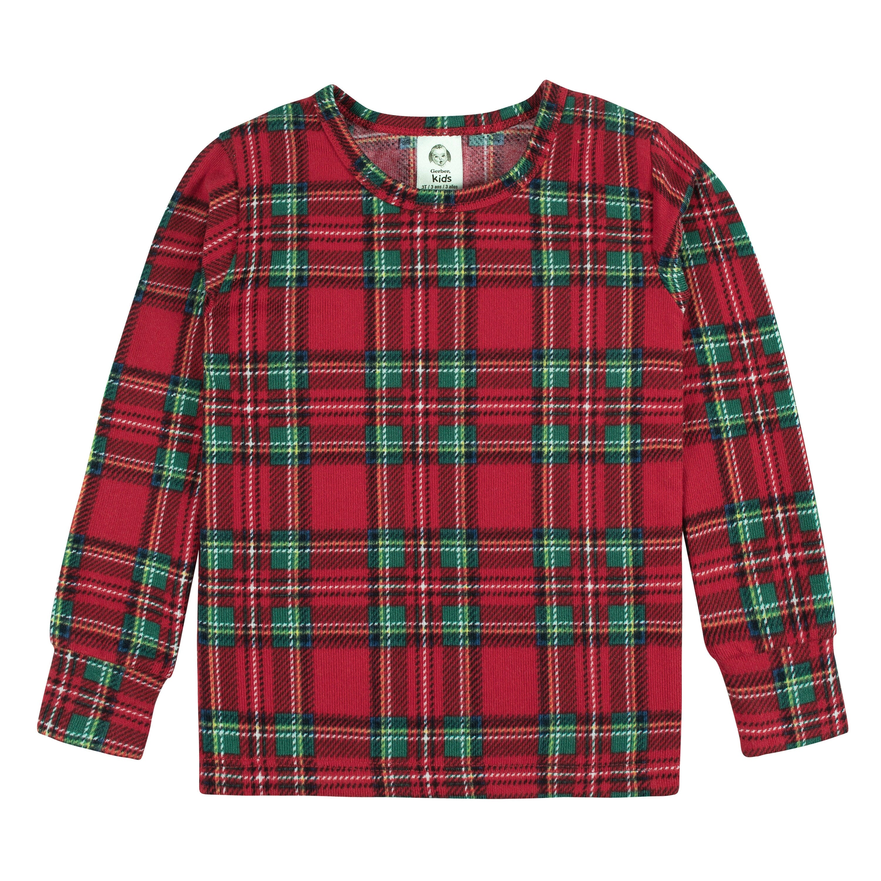 2-Piece Infant and Toddler Neutral Stewart Plaid Hacci Snug Fit Pajama Set - Image 6