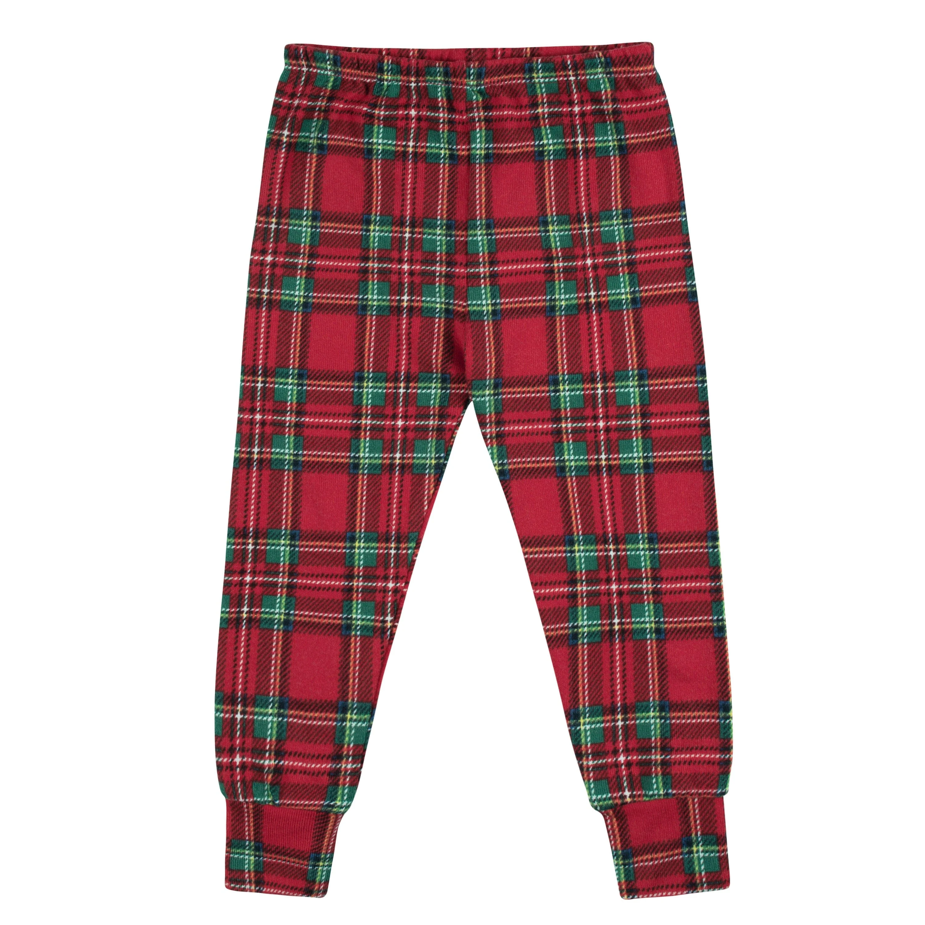 2-Piece Infant and Toddler Neutral Stewart Plaid Hacci Snug Fit Pajama Set - Image 8