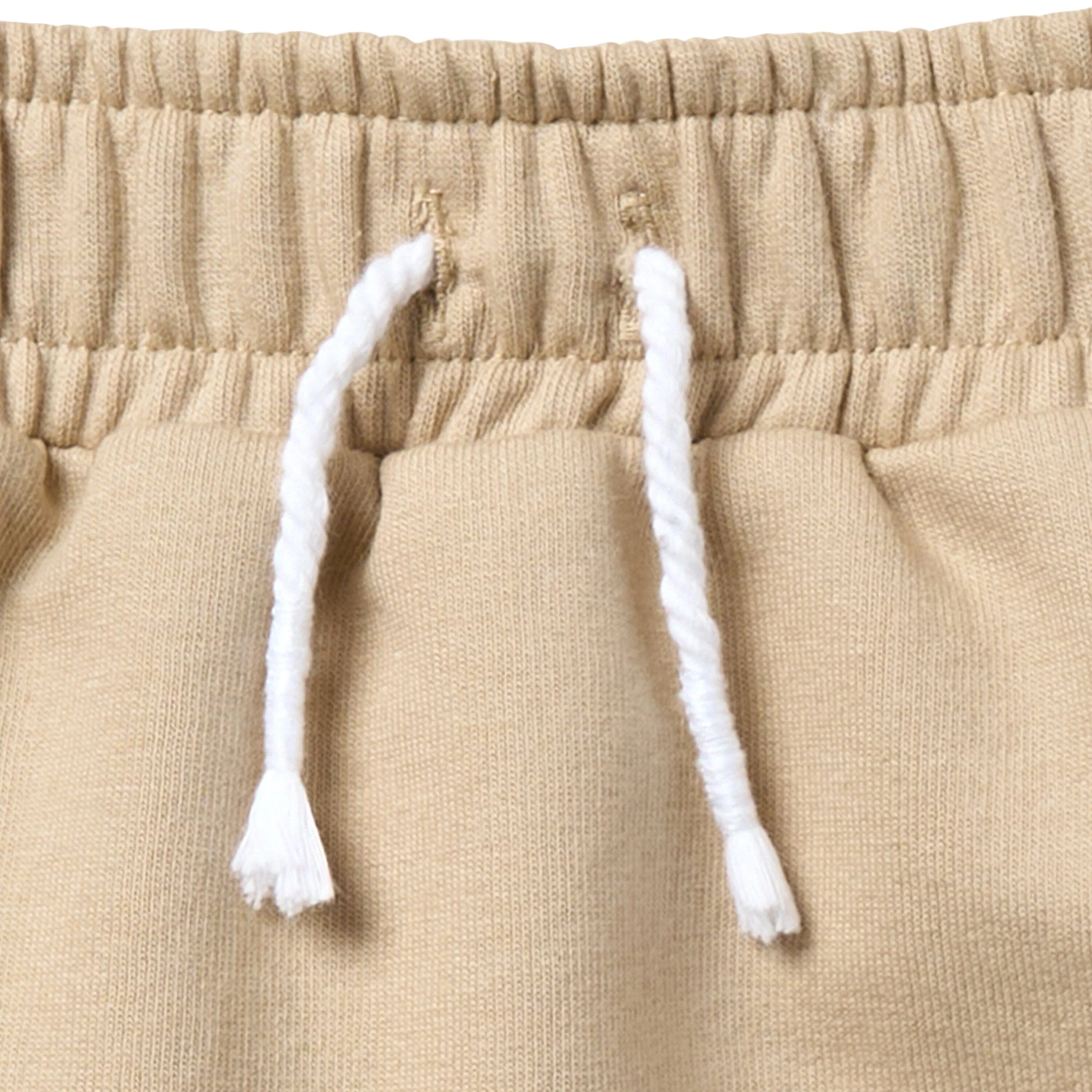2-Pack Infant & Toddler Boys Dark Green & Light Tan Harem Shorts - Image 3