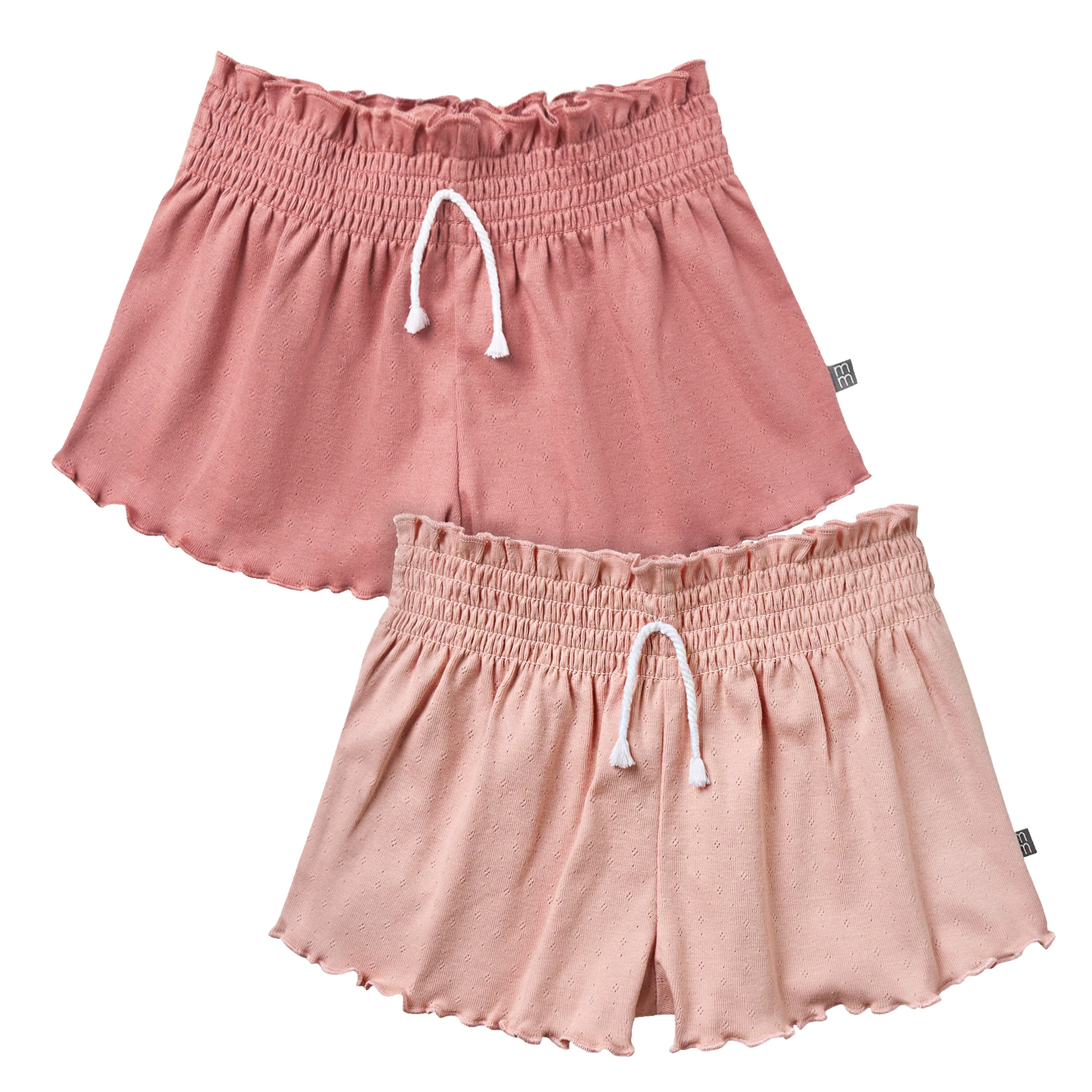 2-Pack Infant & Toddler Girls Rose Smocked Wide Leg Shorts