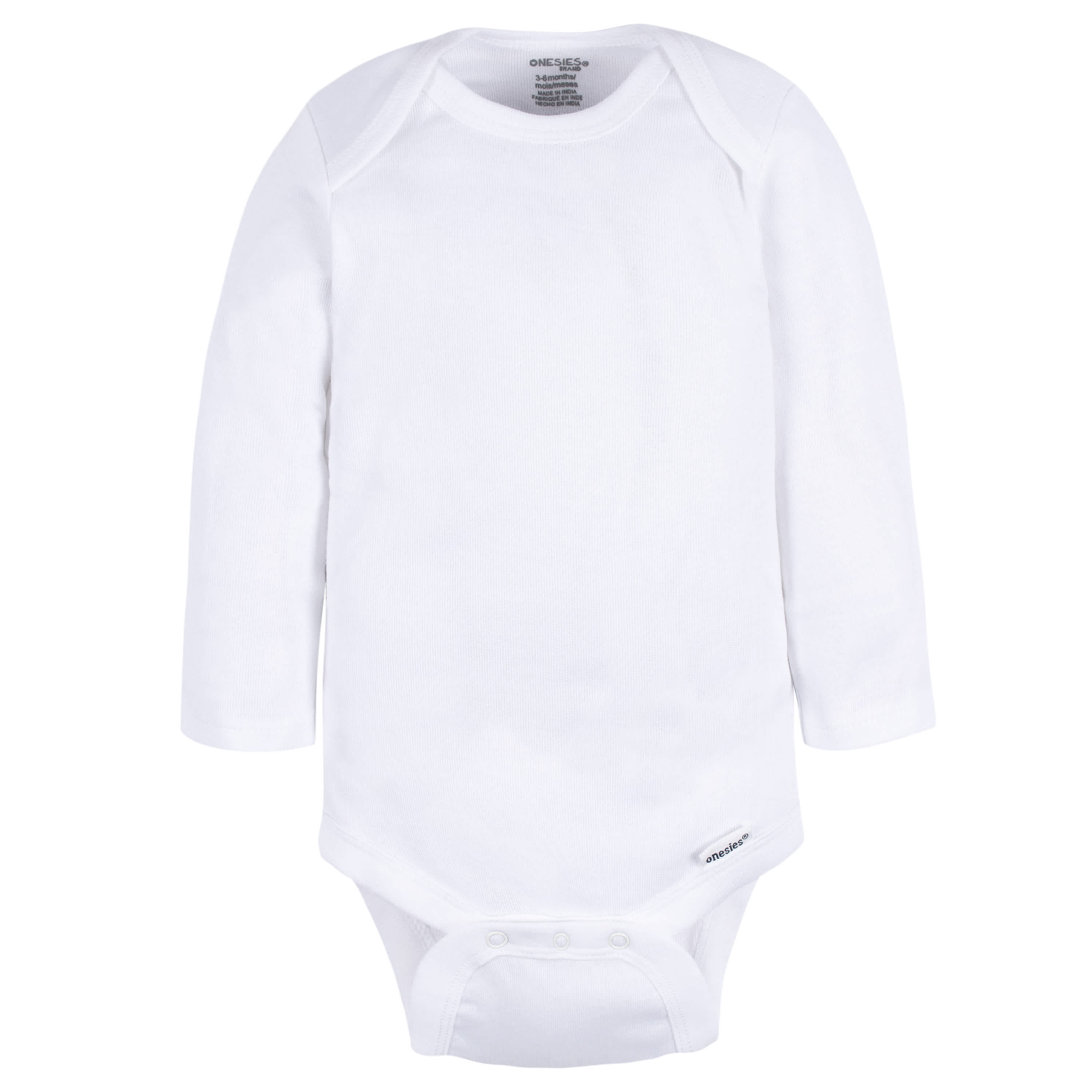 2-Pack Baby Neutral White Long Sleeve Onesies® Bodysuits - Image 2