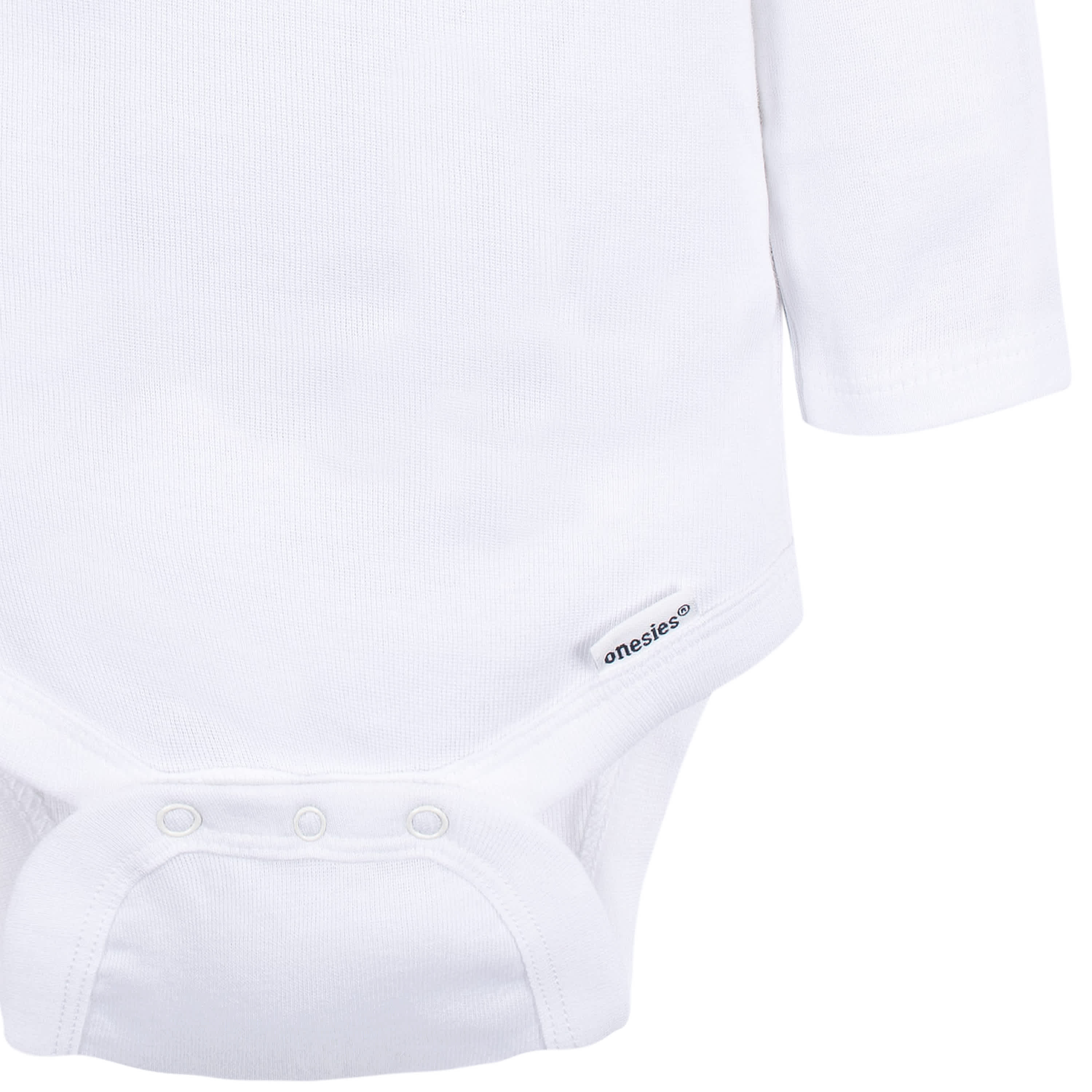 2-Pack Baby Neutral White Long Sleeve Onesies® Bodysuits - Image 4