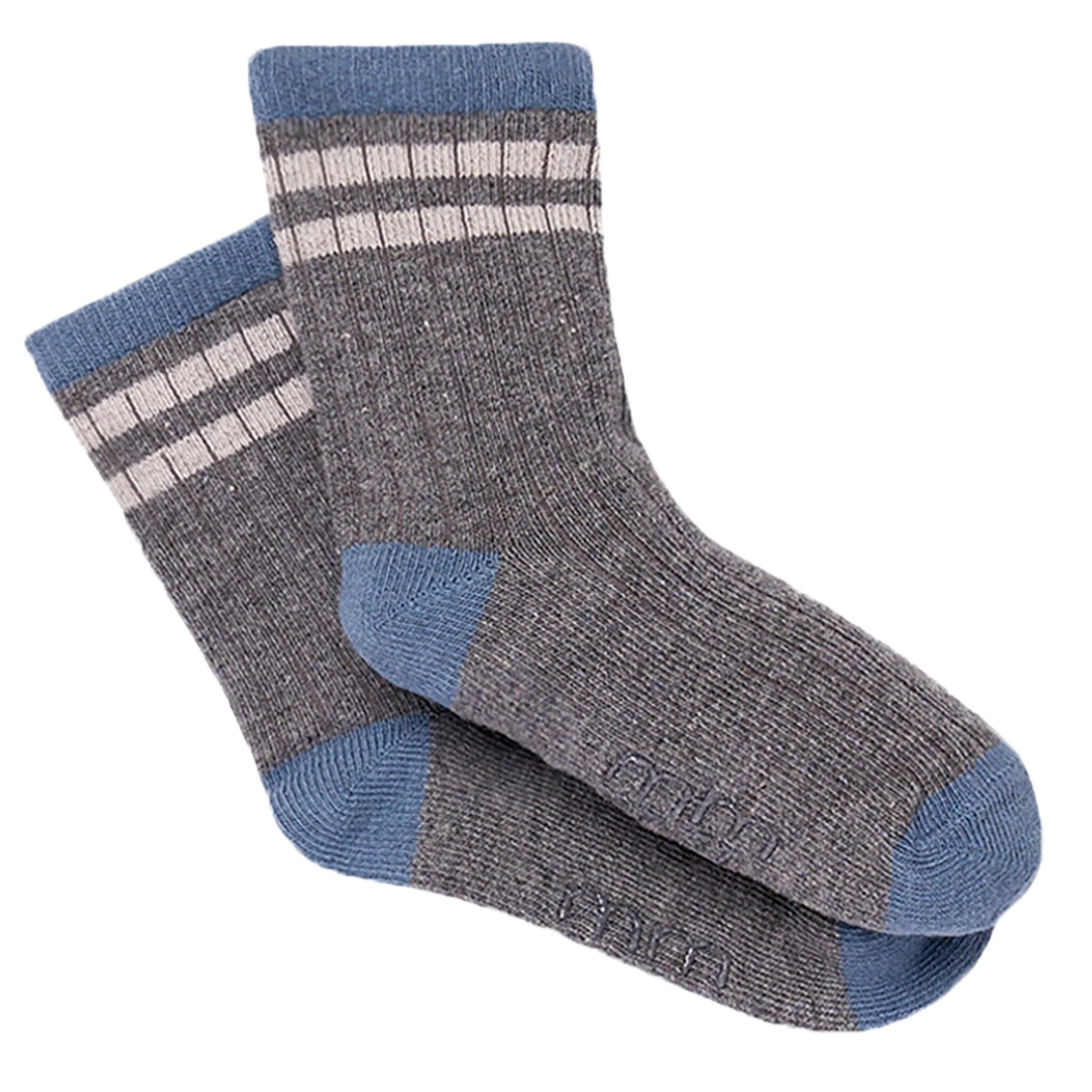 2-Pack Toddler Boys Grey Heather Athletic Colorblock Socks - Image 2
