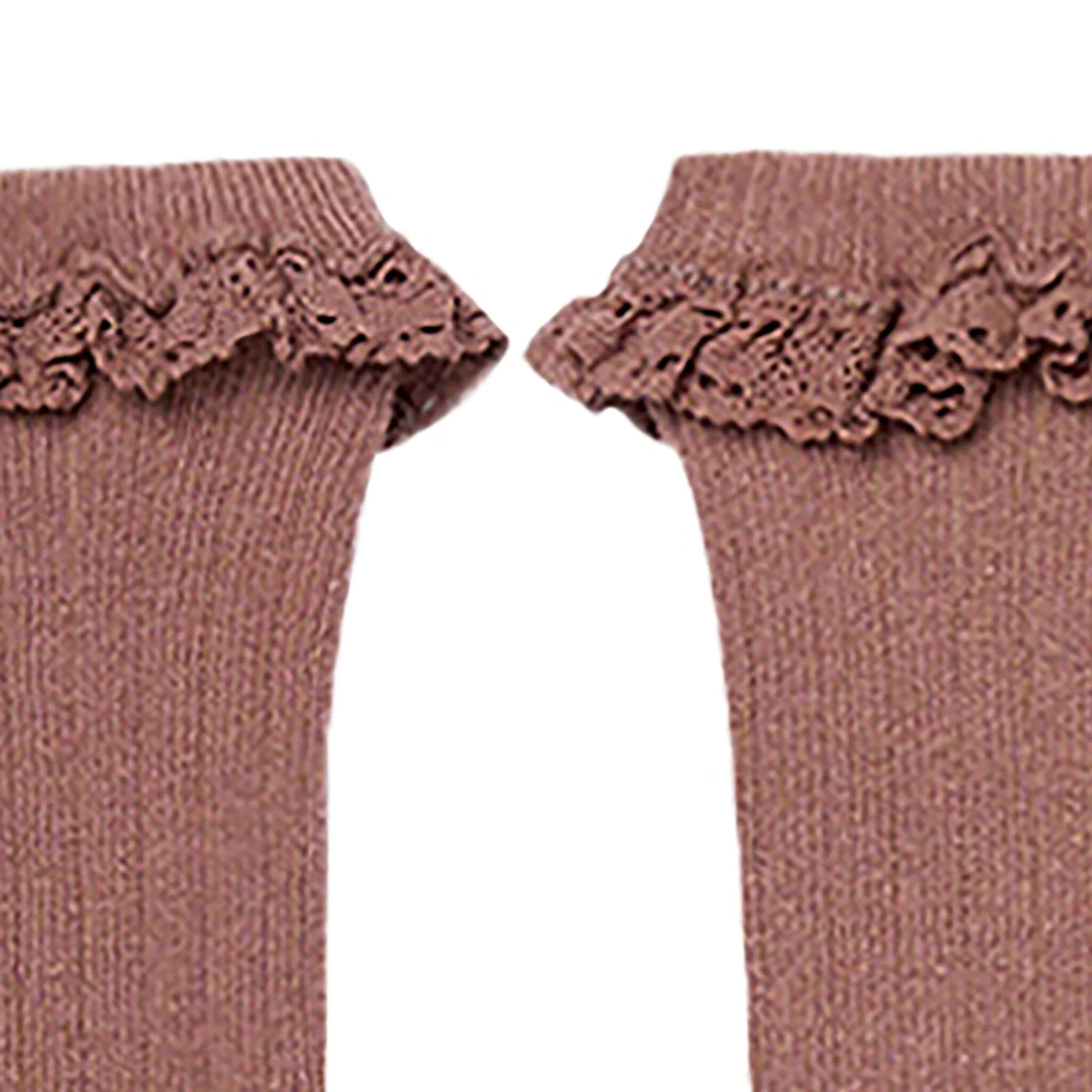 2-Pack Toddler Girls Neutral Lace Knee Socks - Image 3