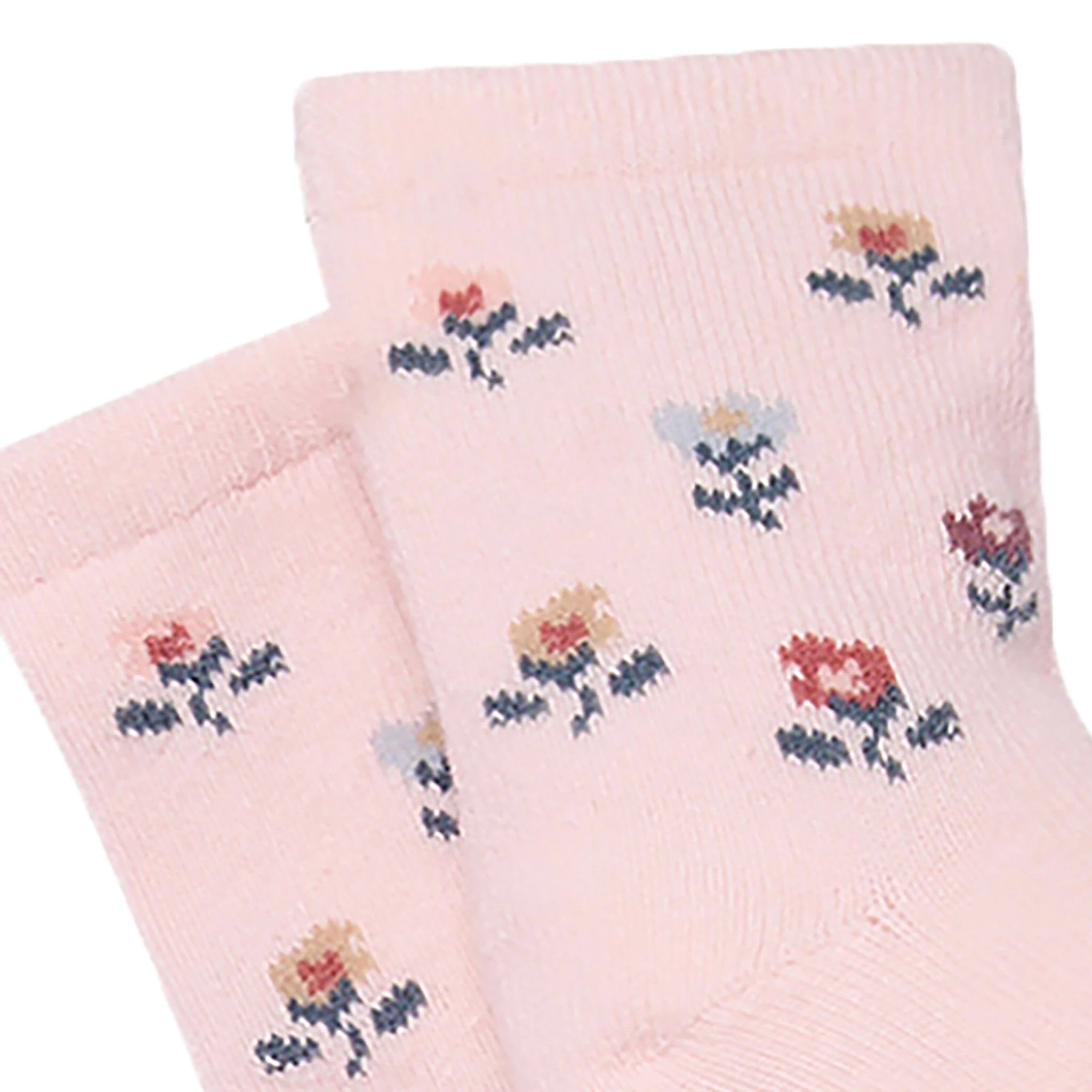 2-Pack Toddler Girls Pink Floral Knit Socks - Image 3