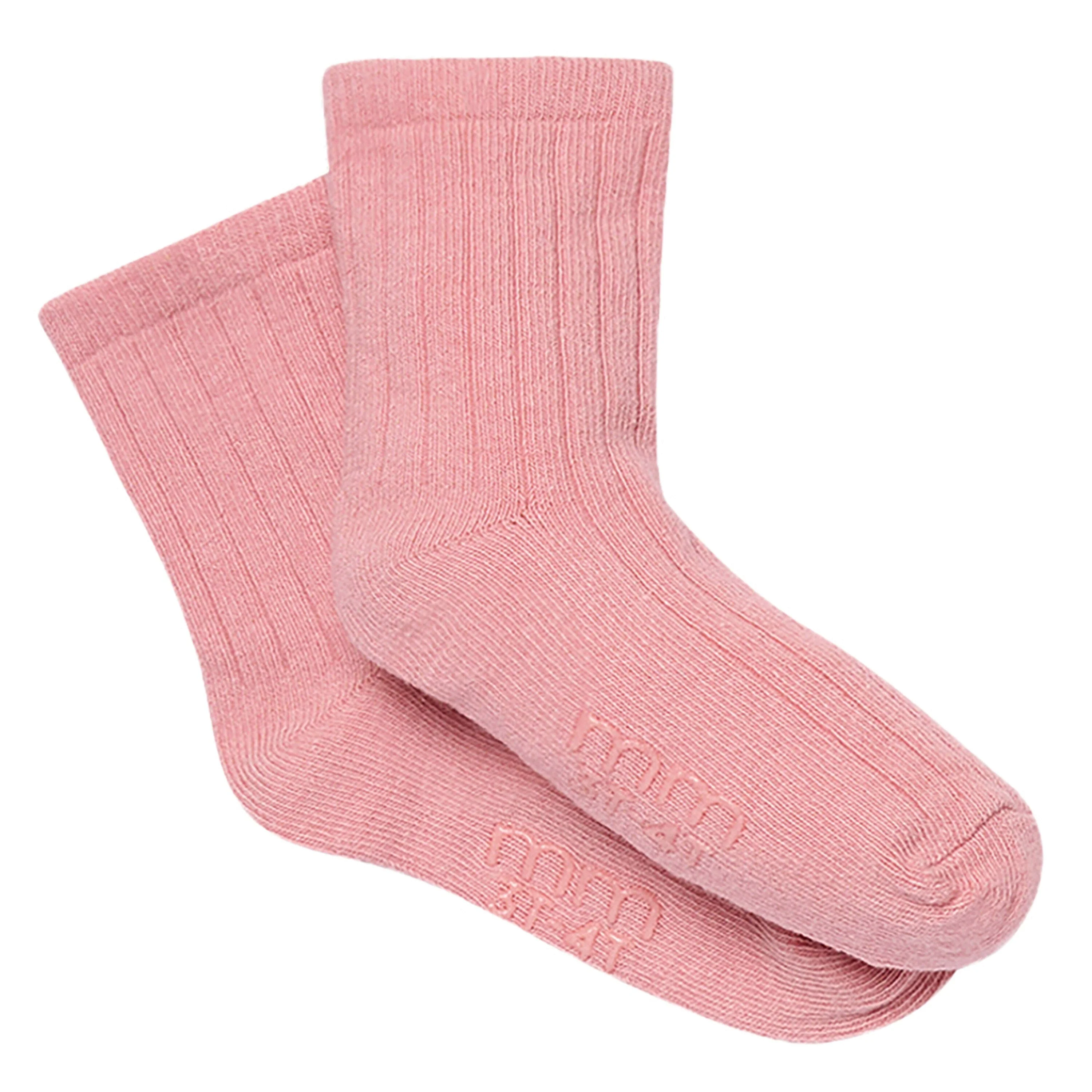 2-Pack Toddler Girls Pink Floral Knit Socks - Image 4