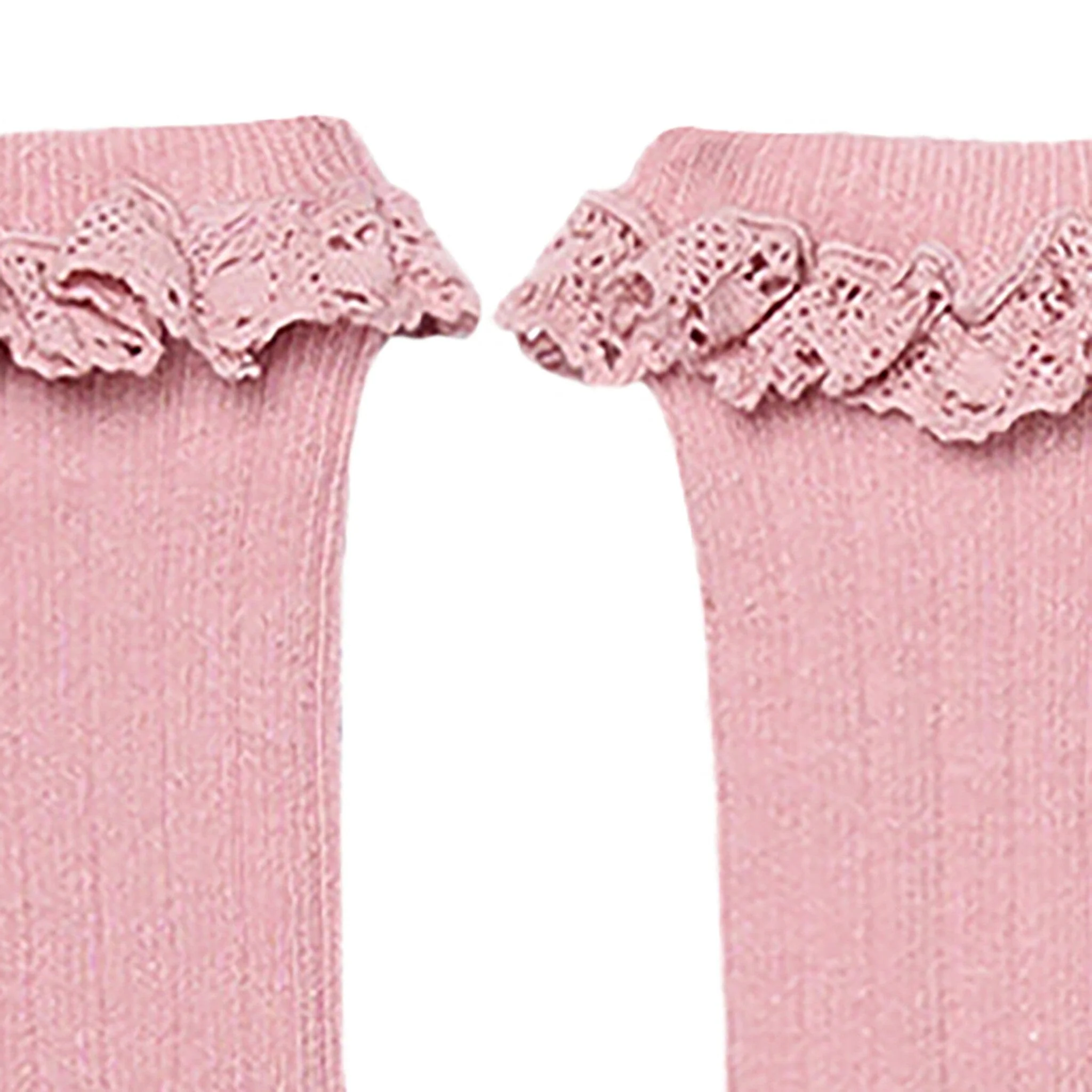 2-Pack Toddler Girls Pink Lace Knee Socks - Image 3