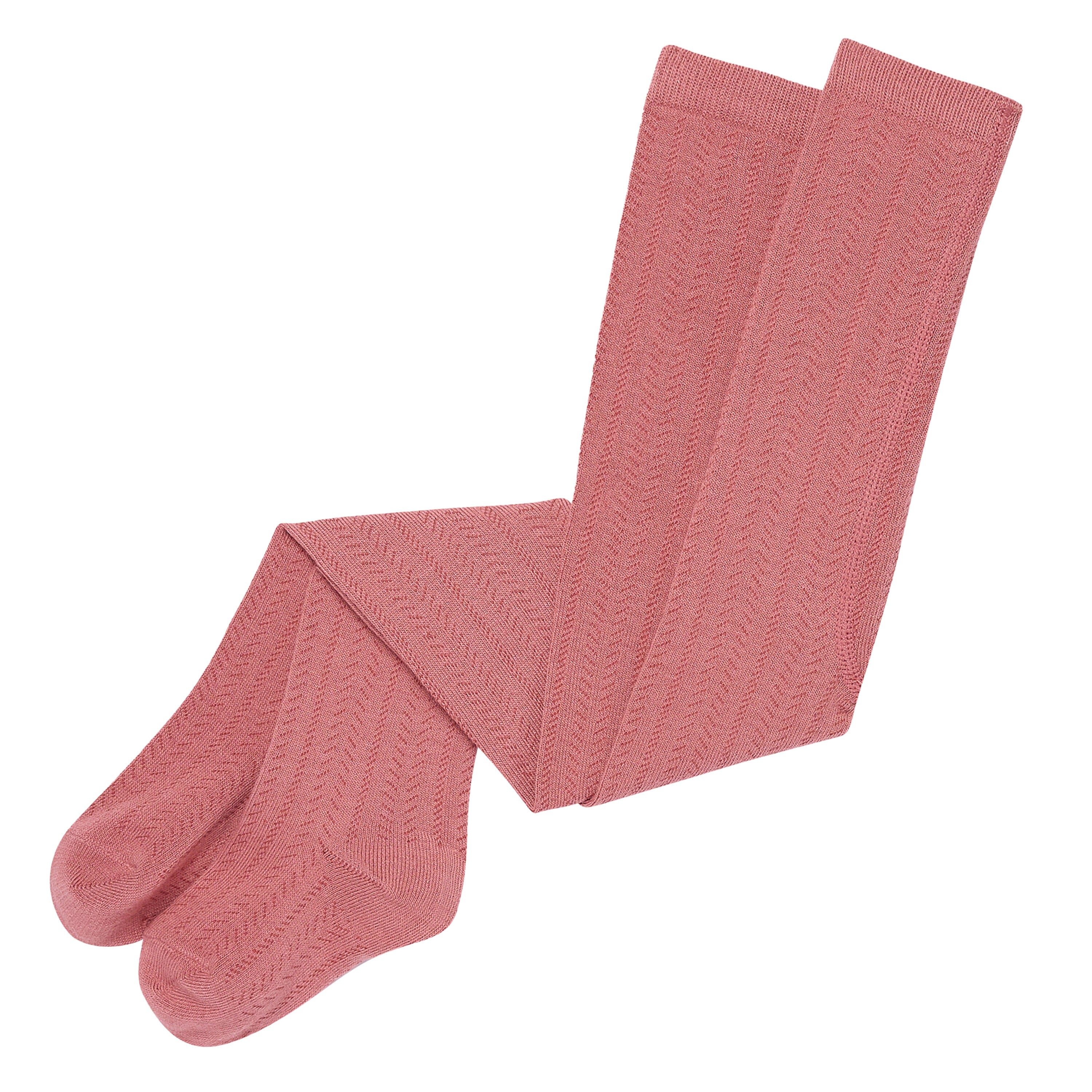 2-Pack Toddler Girls Pink Pointelle Ribbed Tights - Image 2