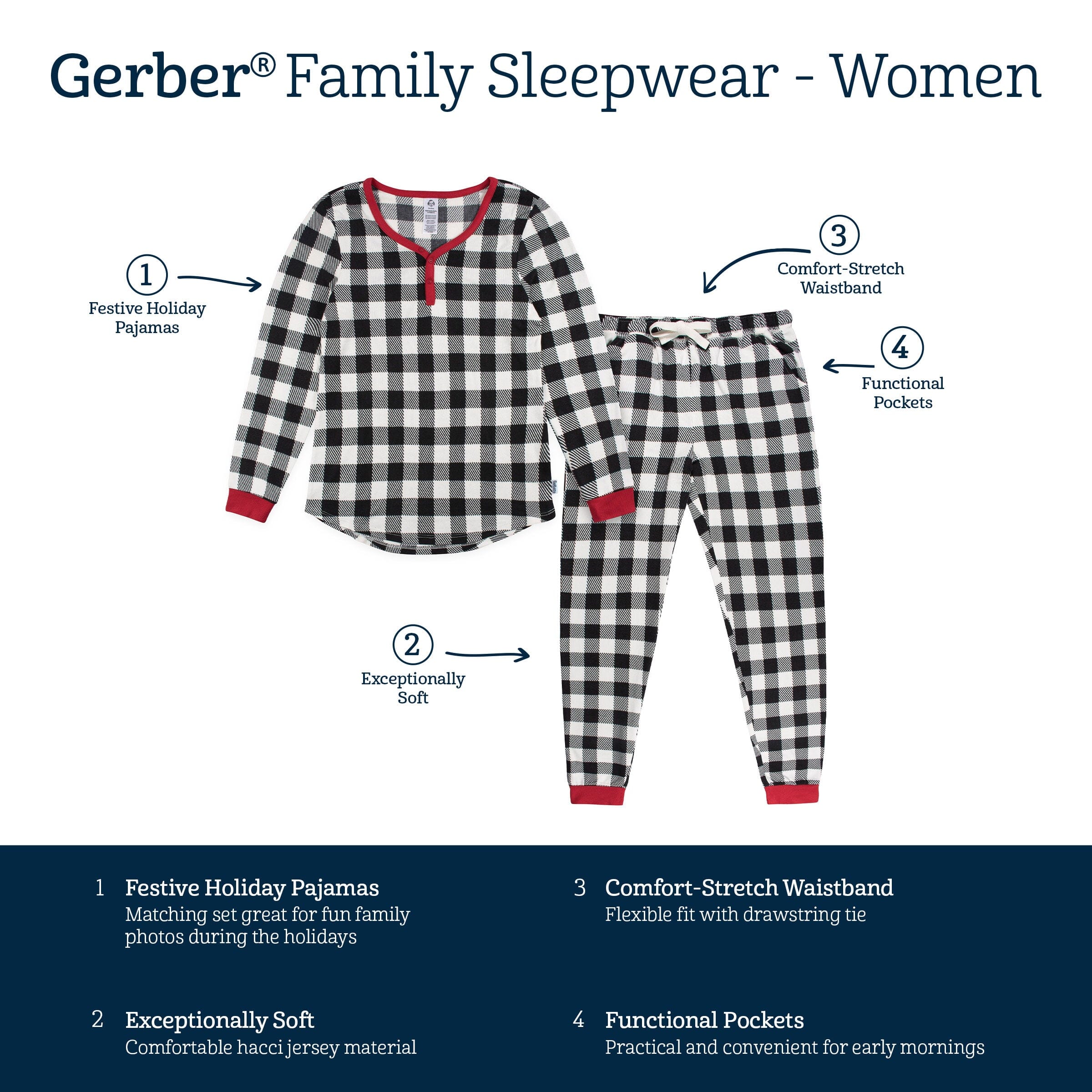 Women’s 2-Piece Hacci Buffalo Plaid Pajama Set - Image 13