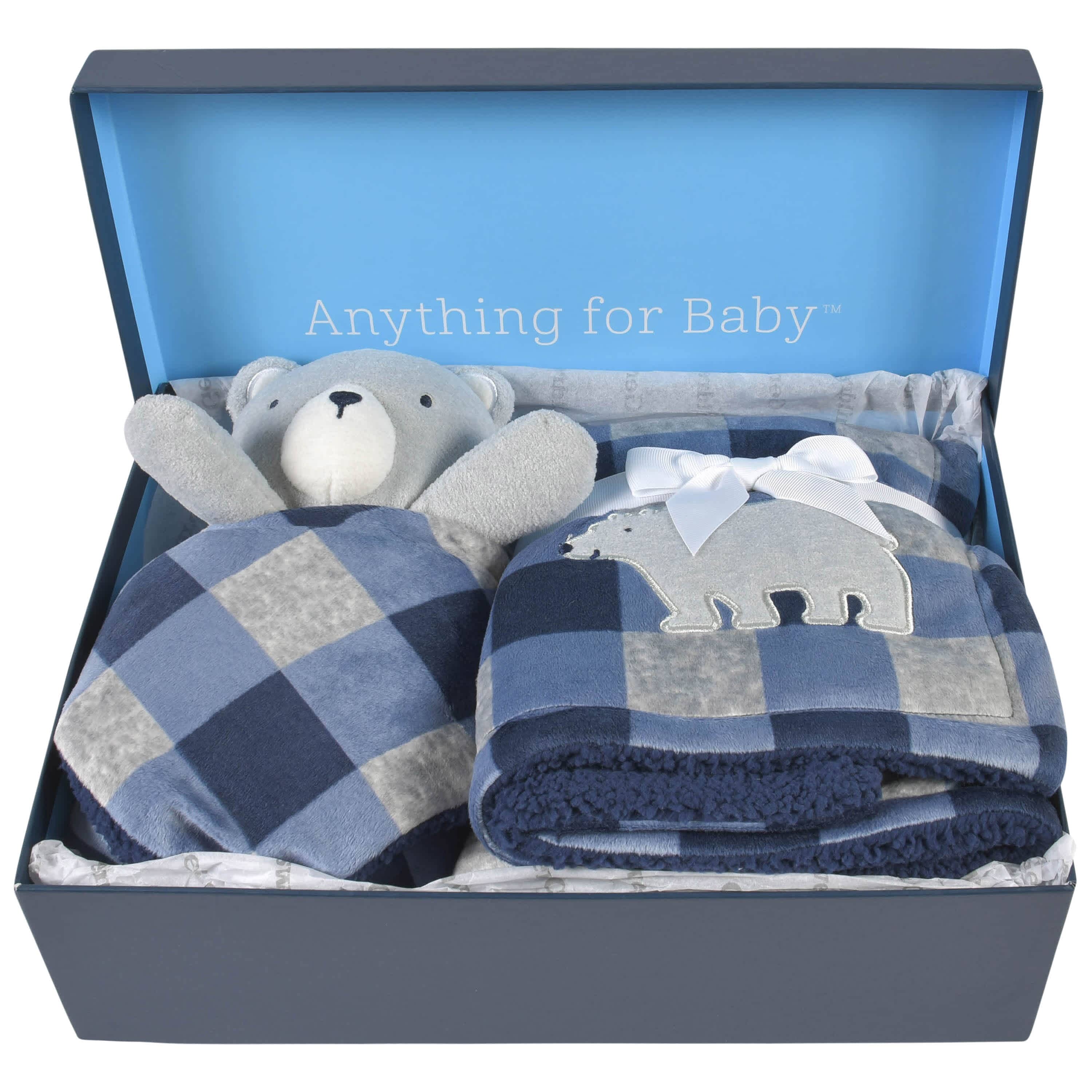 2-Piece Baby & Toddler Boys Bear Blanket & Security Blanket Set - Image 2