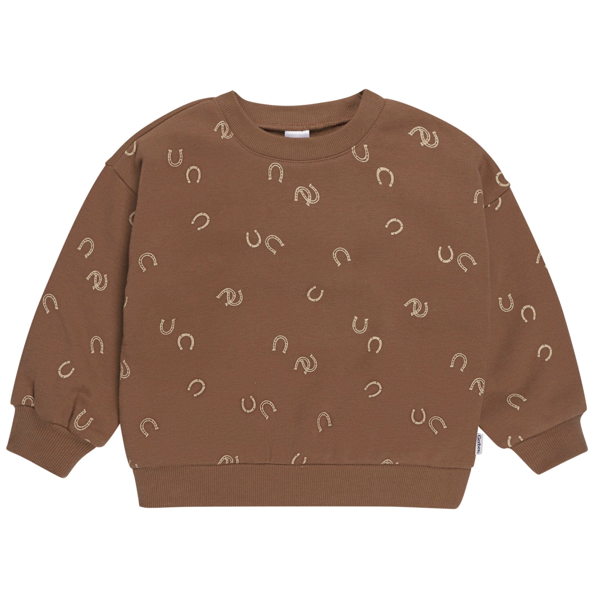 2-Piece Baby & Toddler Boys Brown Horseshoe Sweatshirt & Pant Set - Image 4