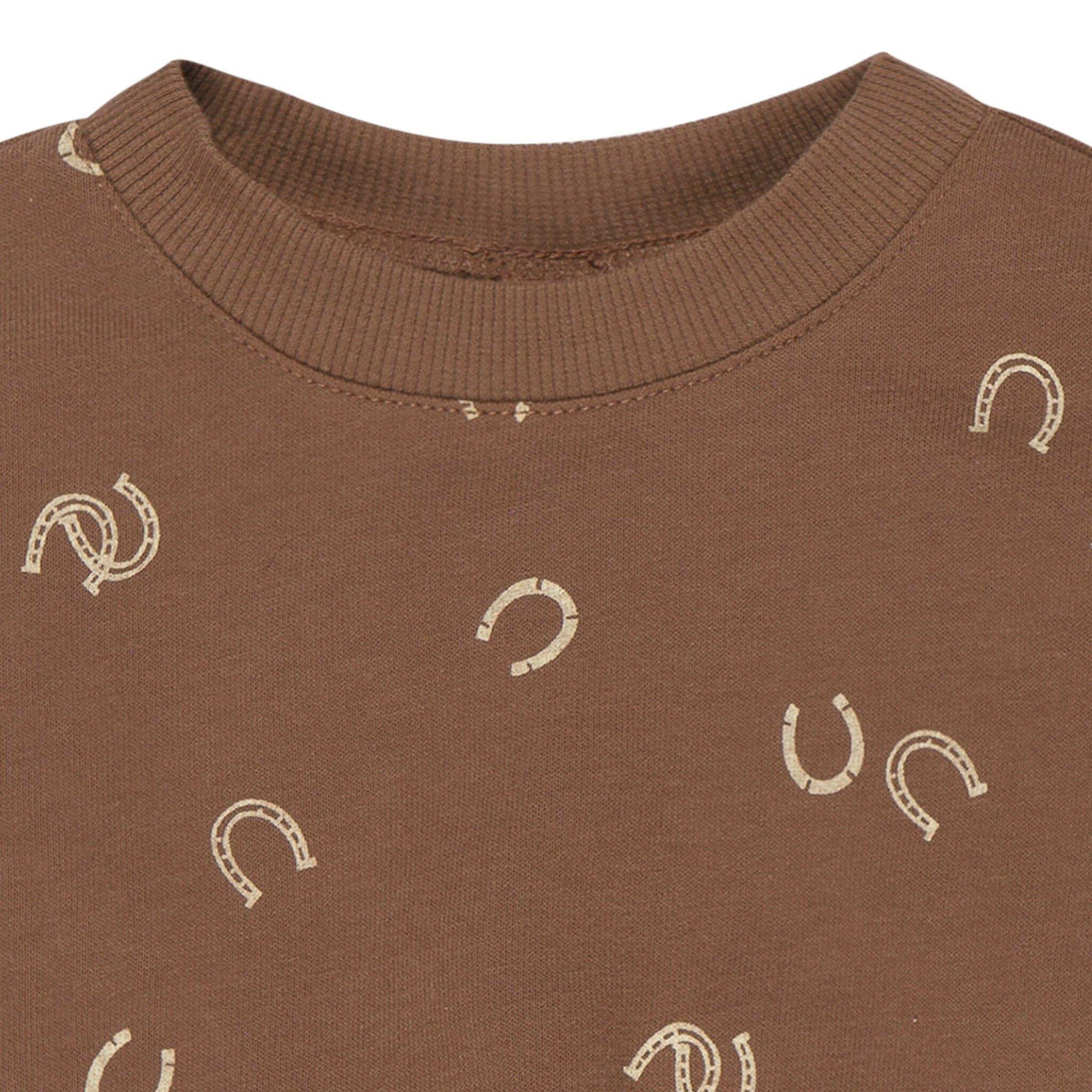 2-Piece Baby & Toddler Boys Brown Horseshoe Sweatshirt & Pant Set - Image 5