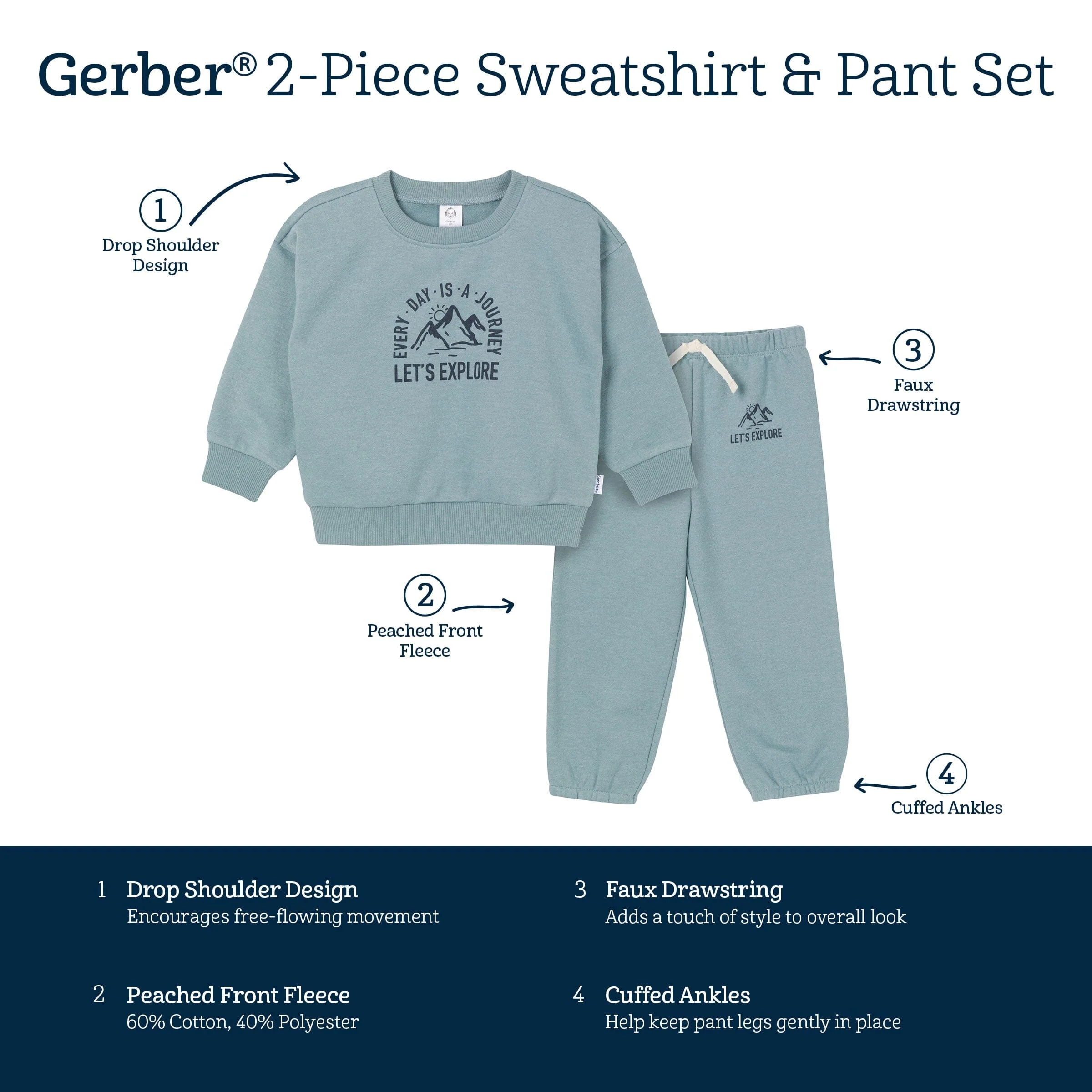 2-Piece Baby & Toddler Boys Explore Sweatshirt & Pant Set - Image 8