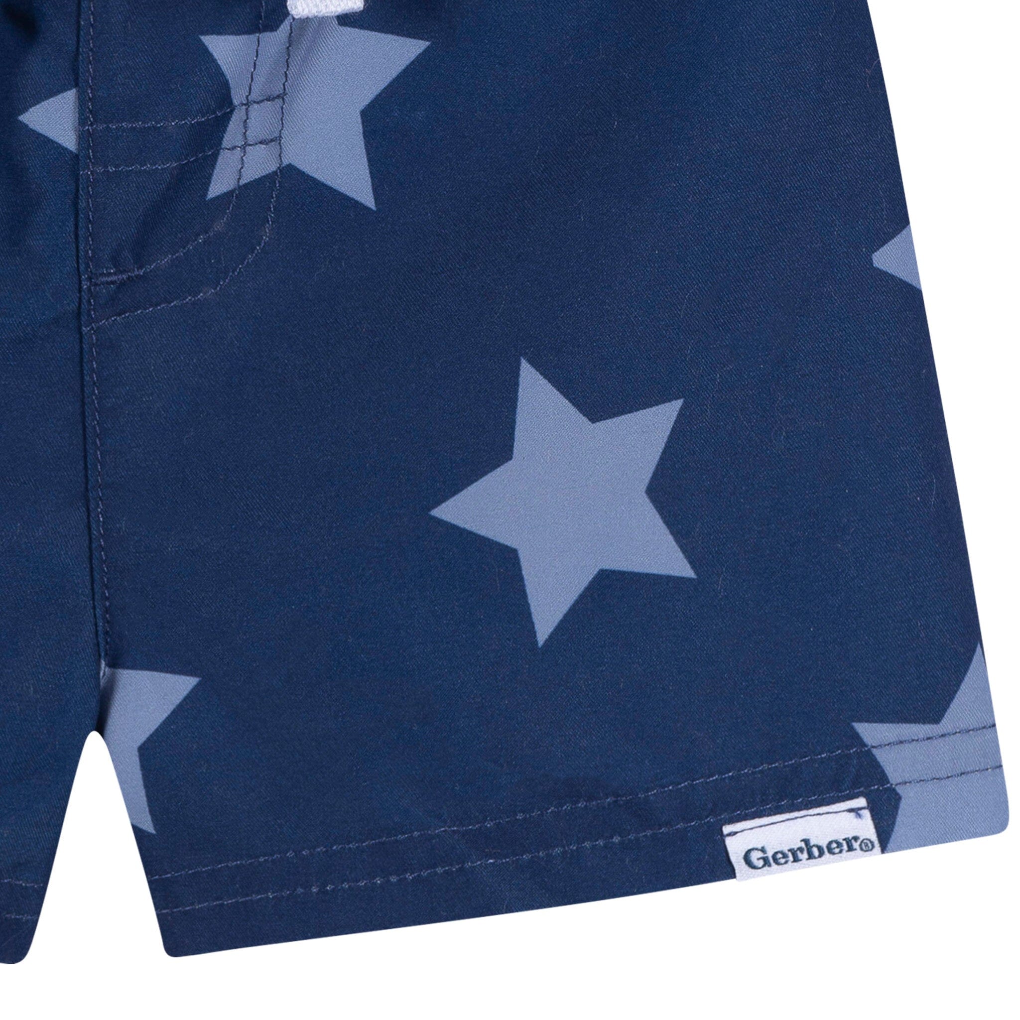 2-Piece Baby & Toddler Boys UPF 50+ Patriotic Stars Rash Guard & Swim Trunks Set - Image 7