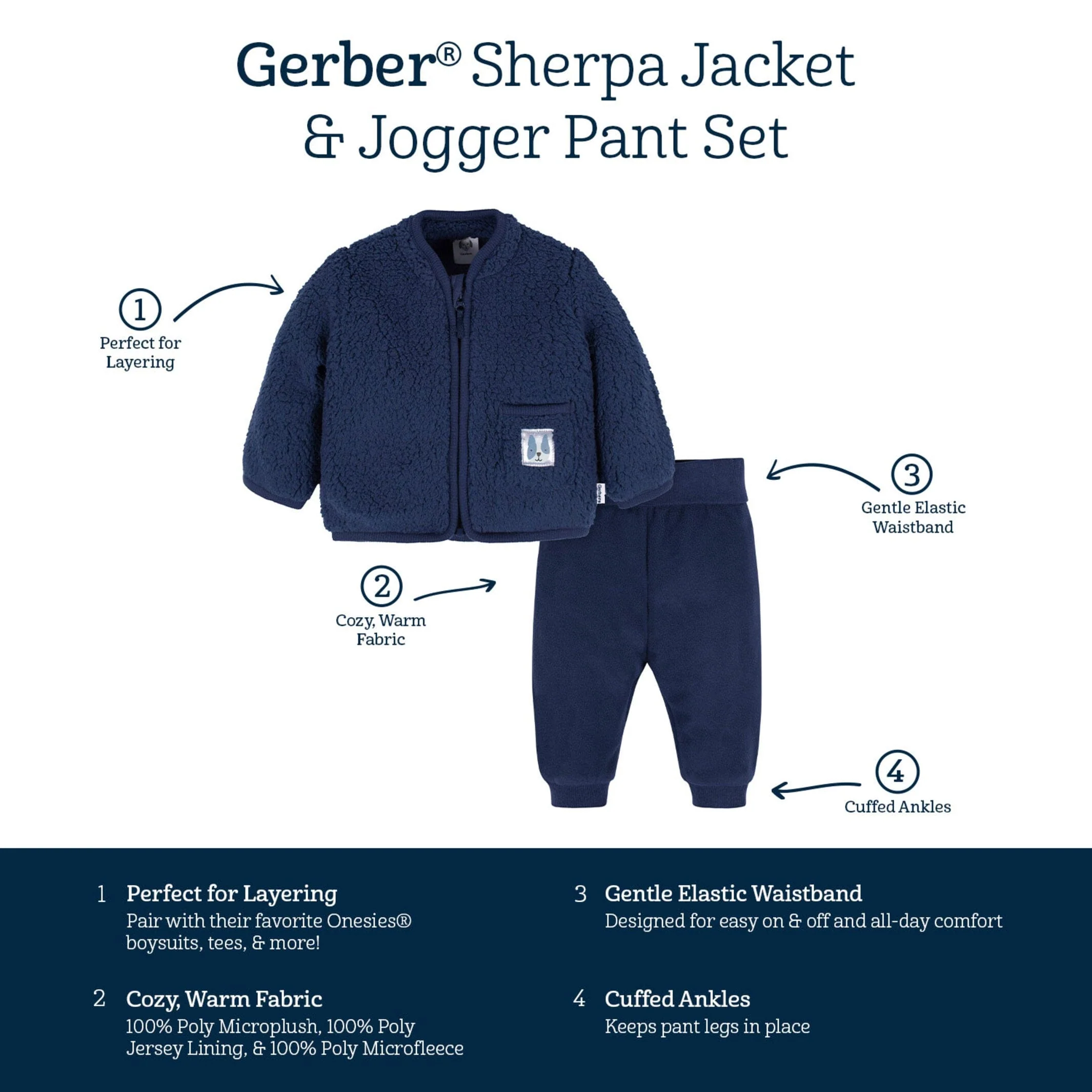 2-Piece Baby & Toddler Boys Puppy Sherpa Jacket & Jogger Set - Image 7