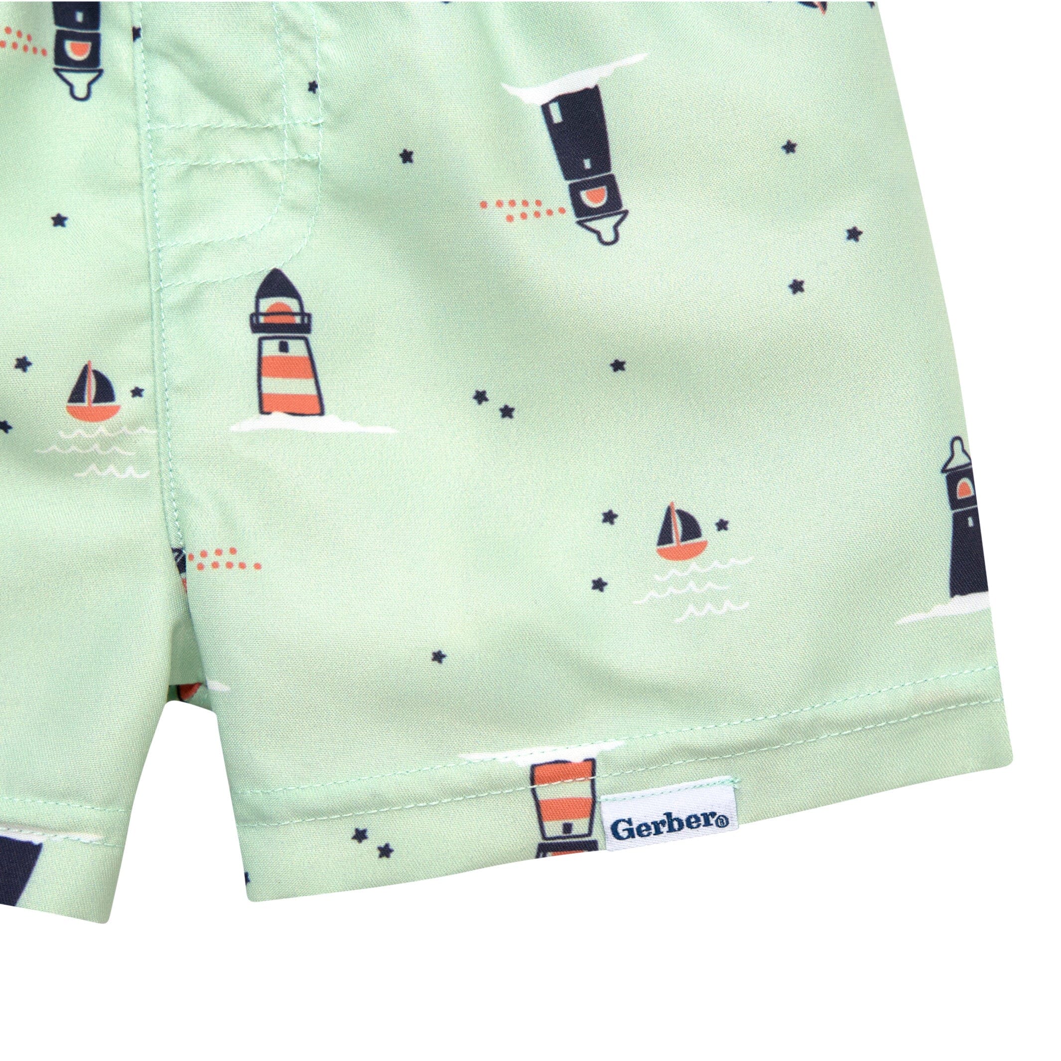2-Piece Baby & Toddler Boys UPF 50+ Lighthouse Rash Guard & Swim Trunks Set - Image 8
