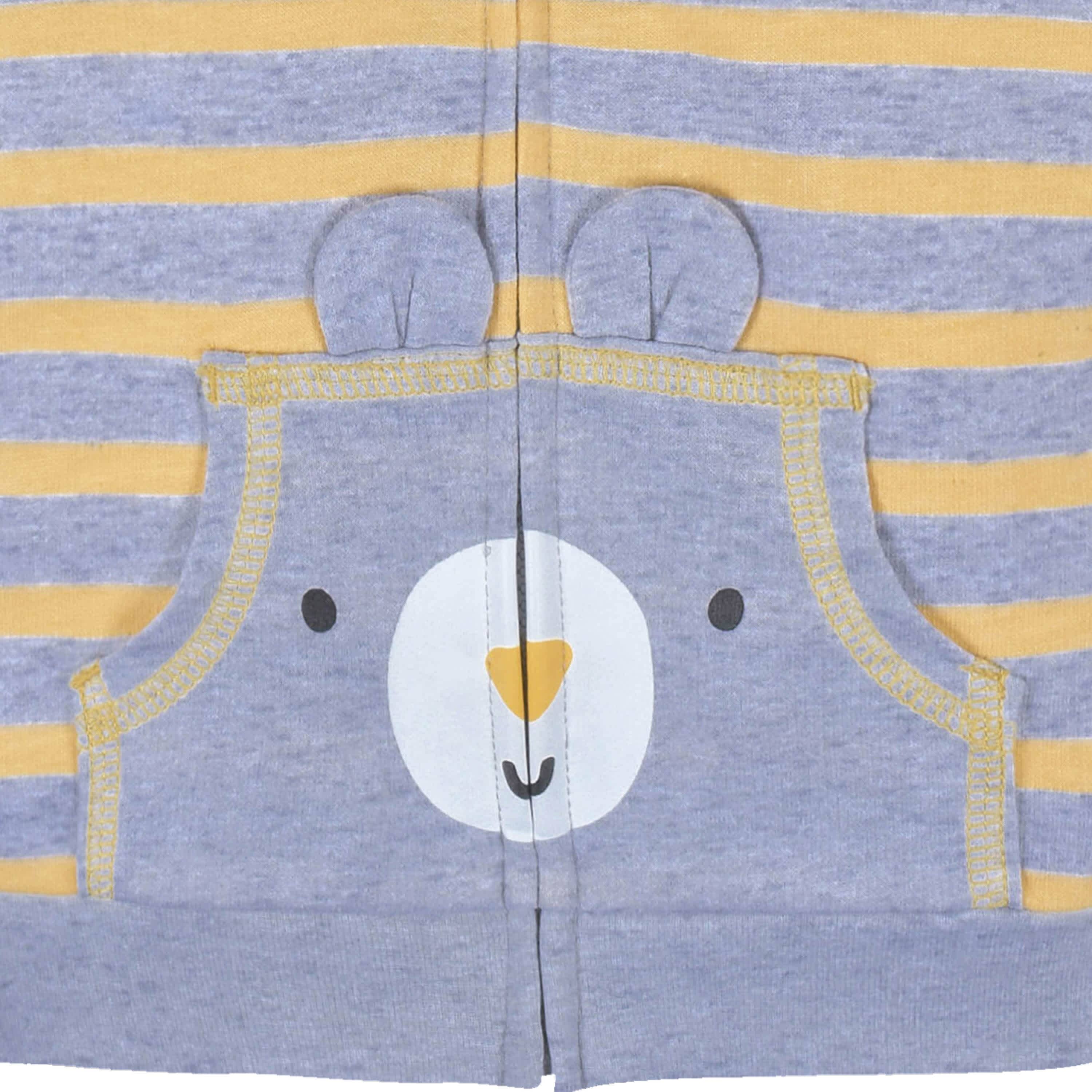 2-Piece Baby & Toddler Boys Striped Bear Terry Zip Hoodie & Joggers Set - Image 3