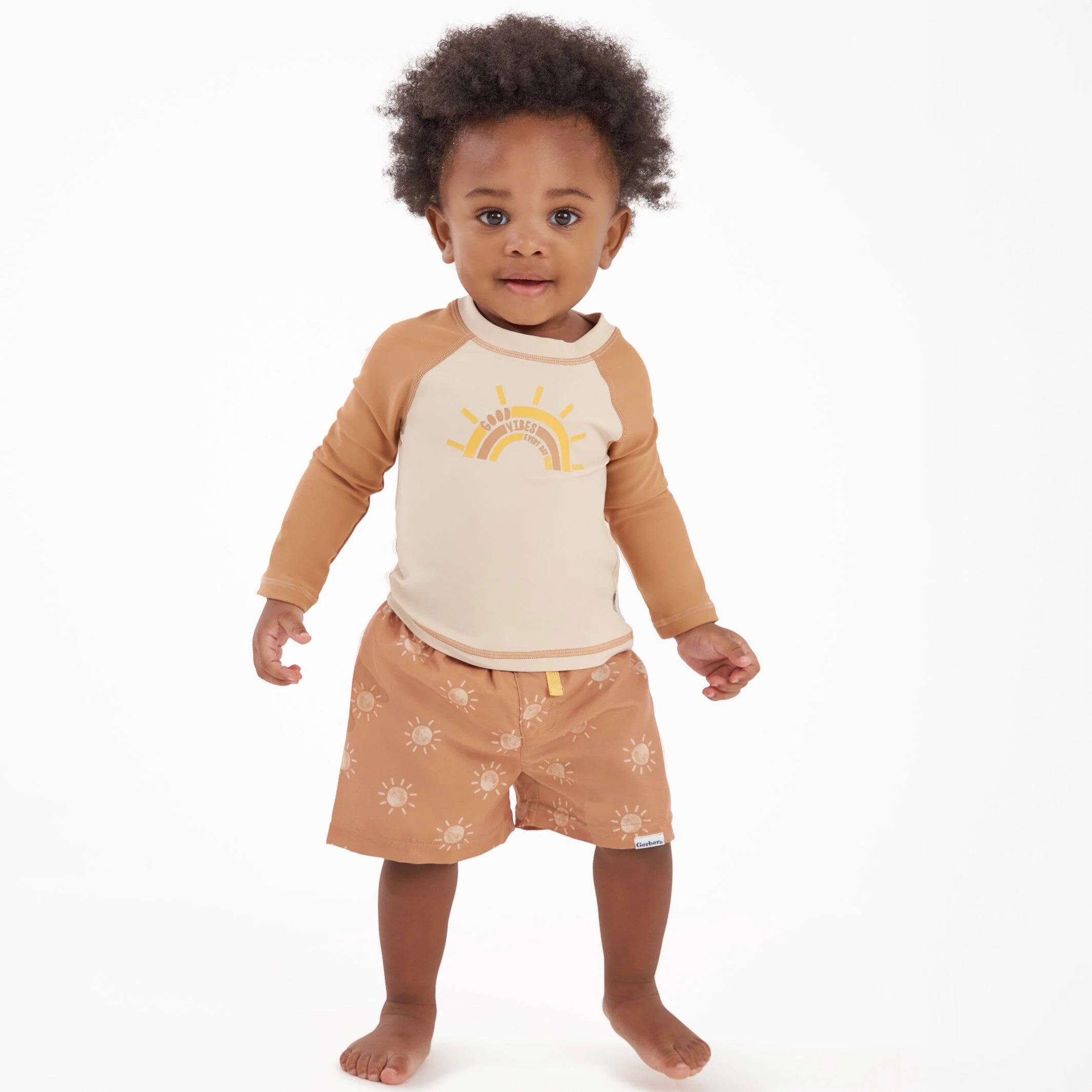 2-Piece Baby & Toddler Boys UPF 50+ Suns Rash Guard & Swim Trunks Set - Image 2