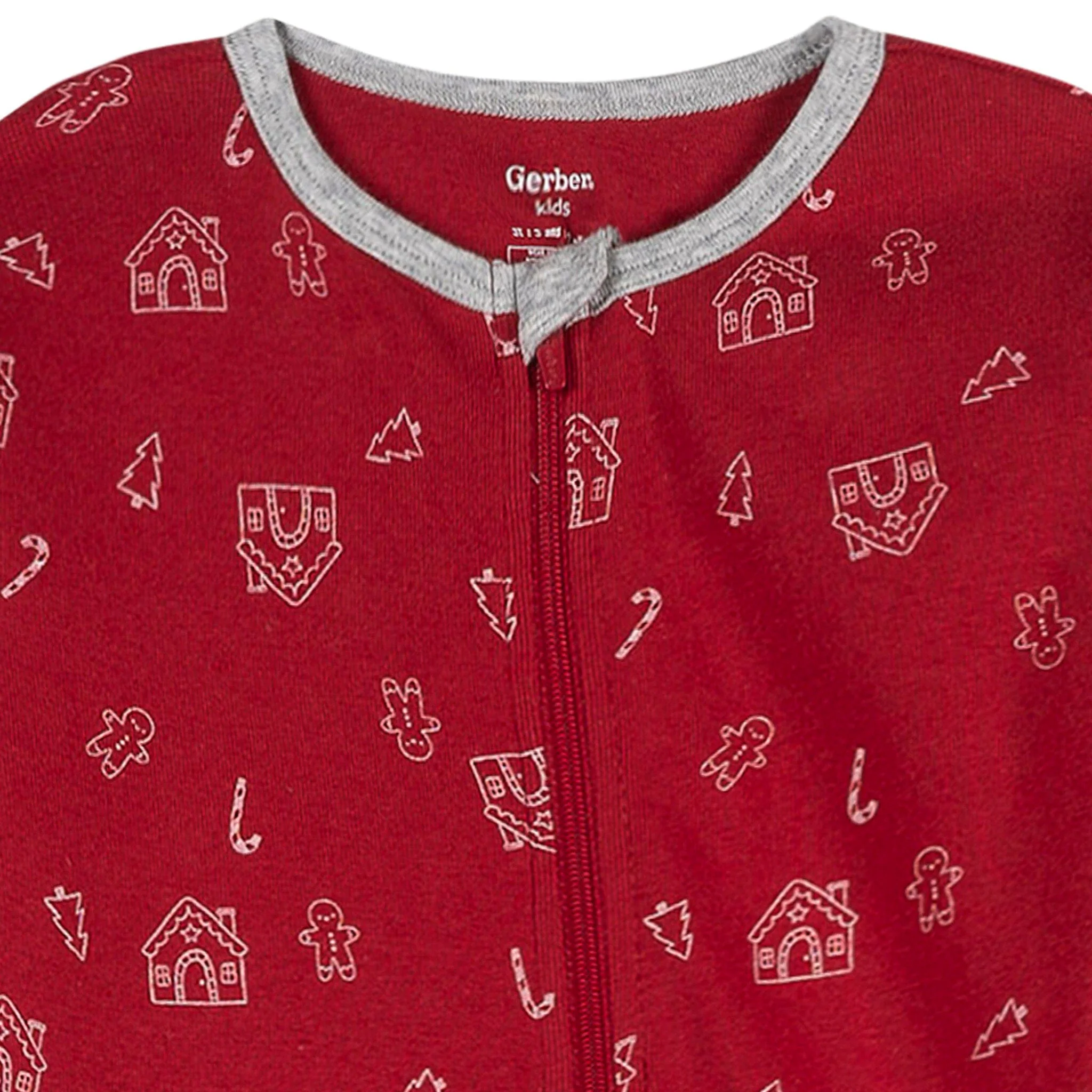 2-Piece Baby & Toddler Gingerbread People Snug Fit Footed Pajamas - Image 8
