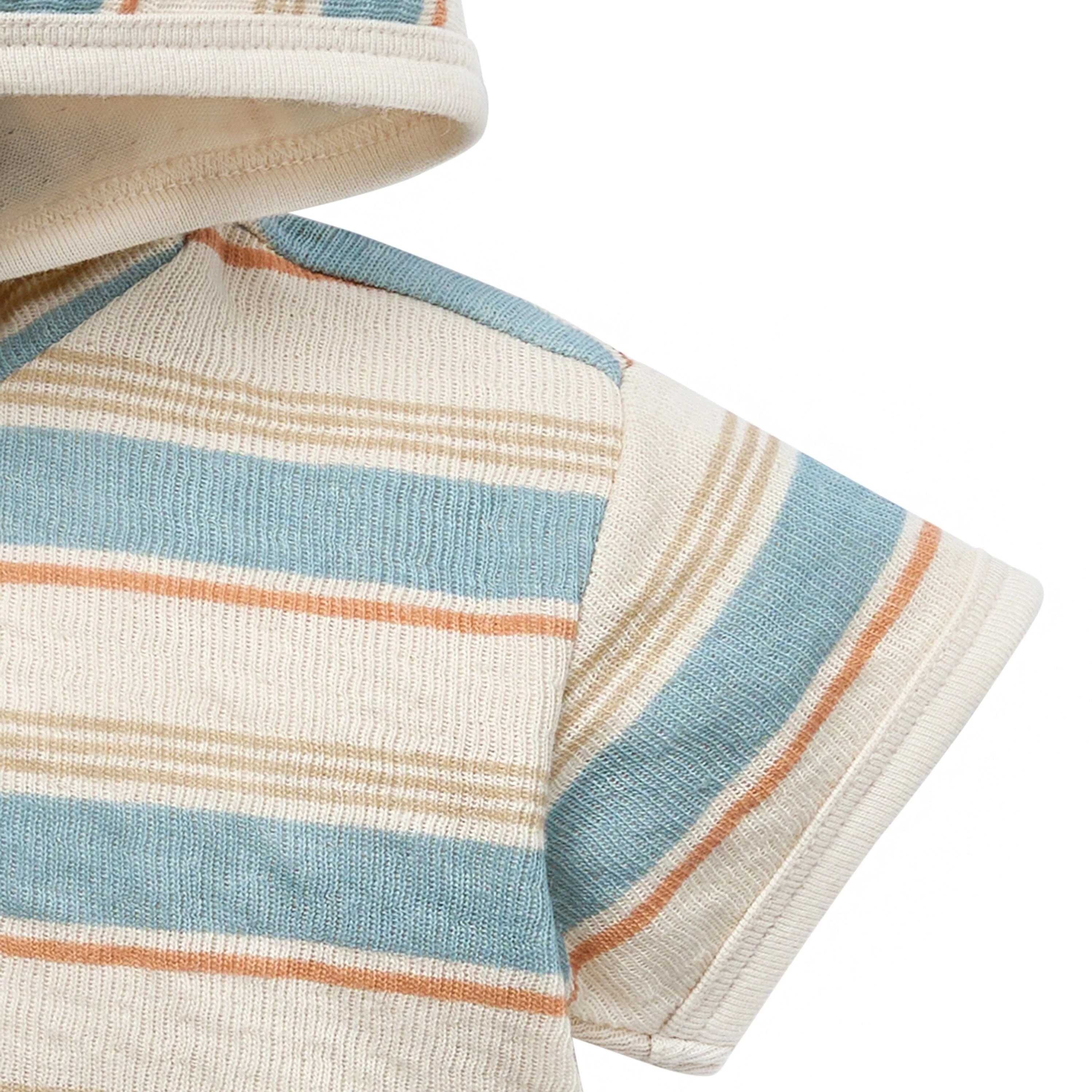 2-Piece Baby Boys Hooded Short Sleeve Top & Cuffed Shorts Set - Image 4