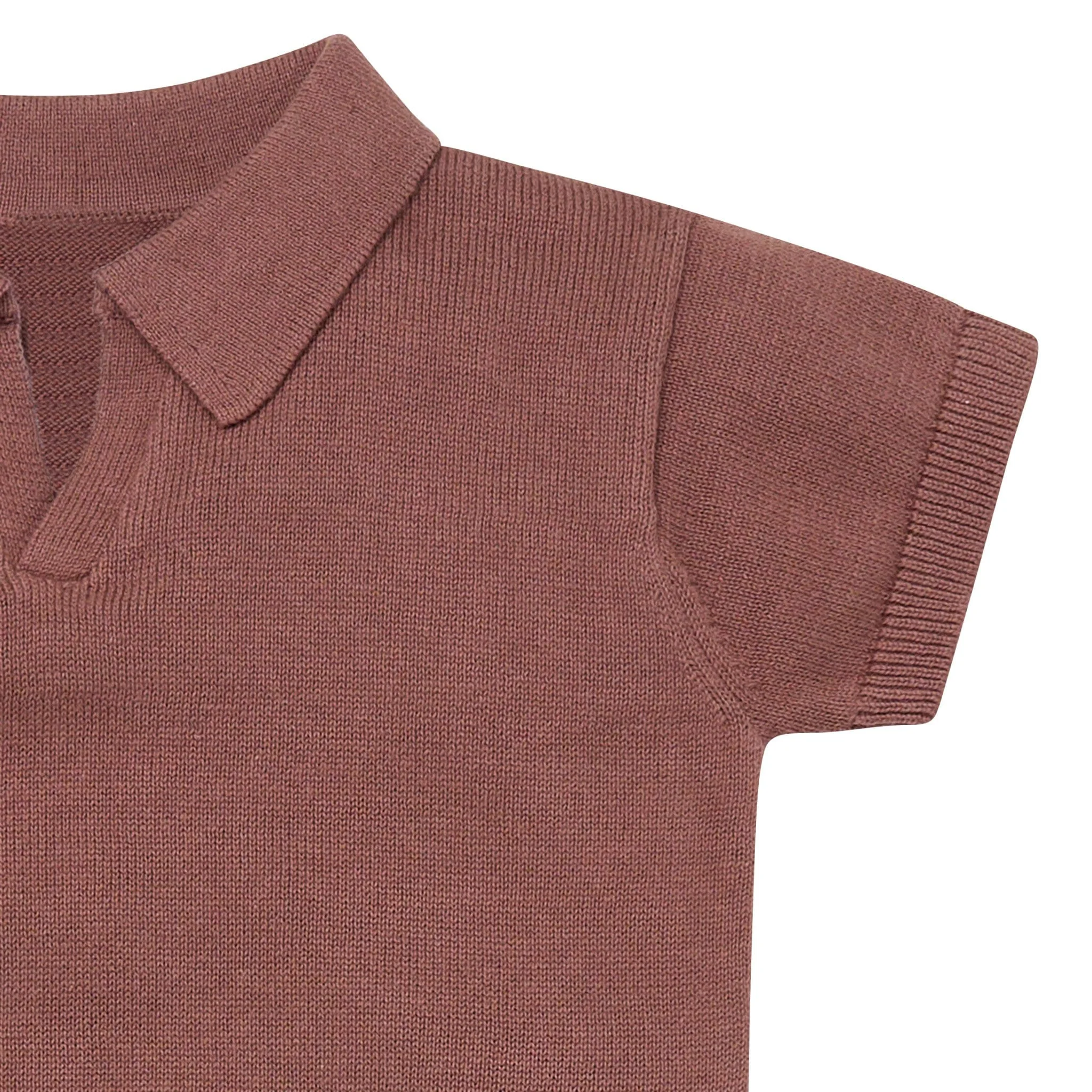 2-Piece Baby Boys Brown Johnny Collar Sweater Knit Set - Image 3