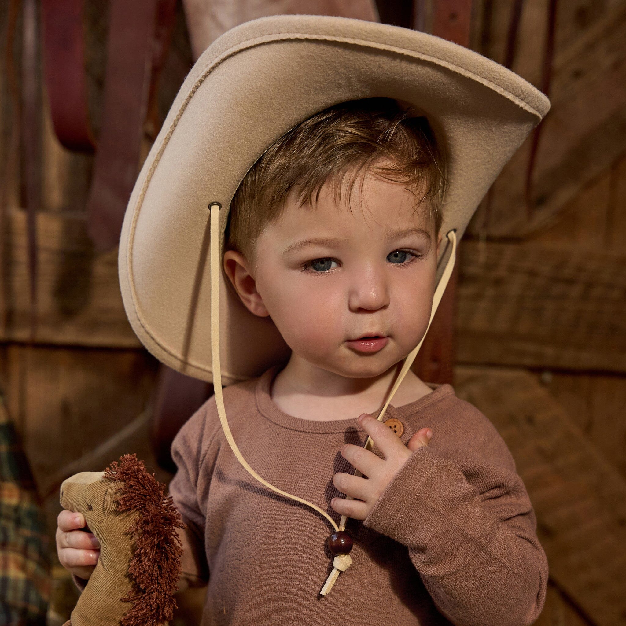 2-Piece Baby Boys Brown Raglan Top and Pant Set - Image 2