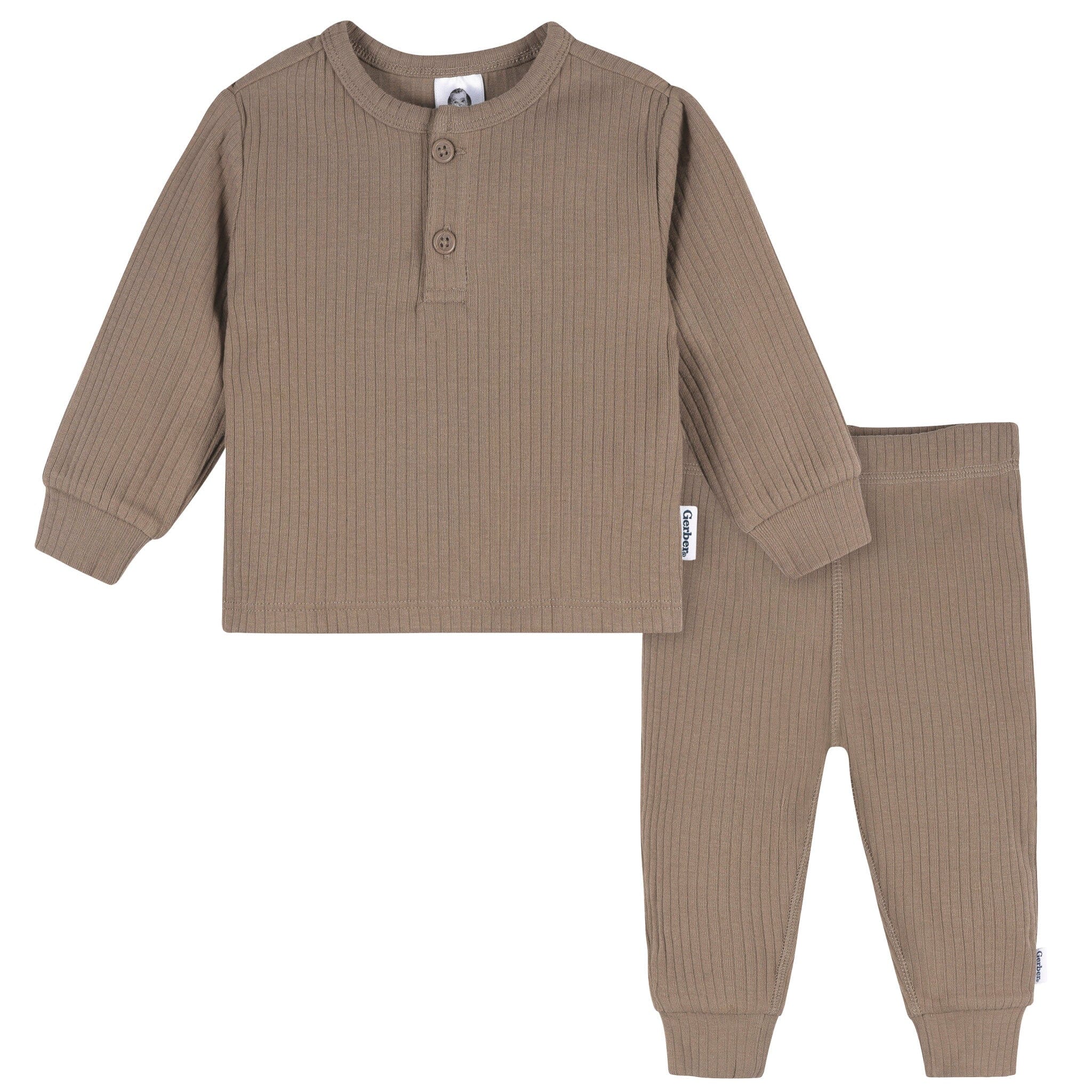 2-Piece Baby Boys Soft Brown and Active Pant Set