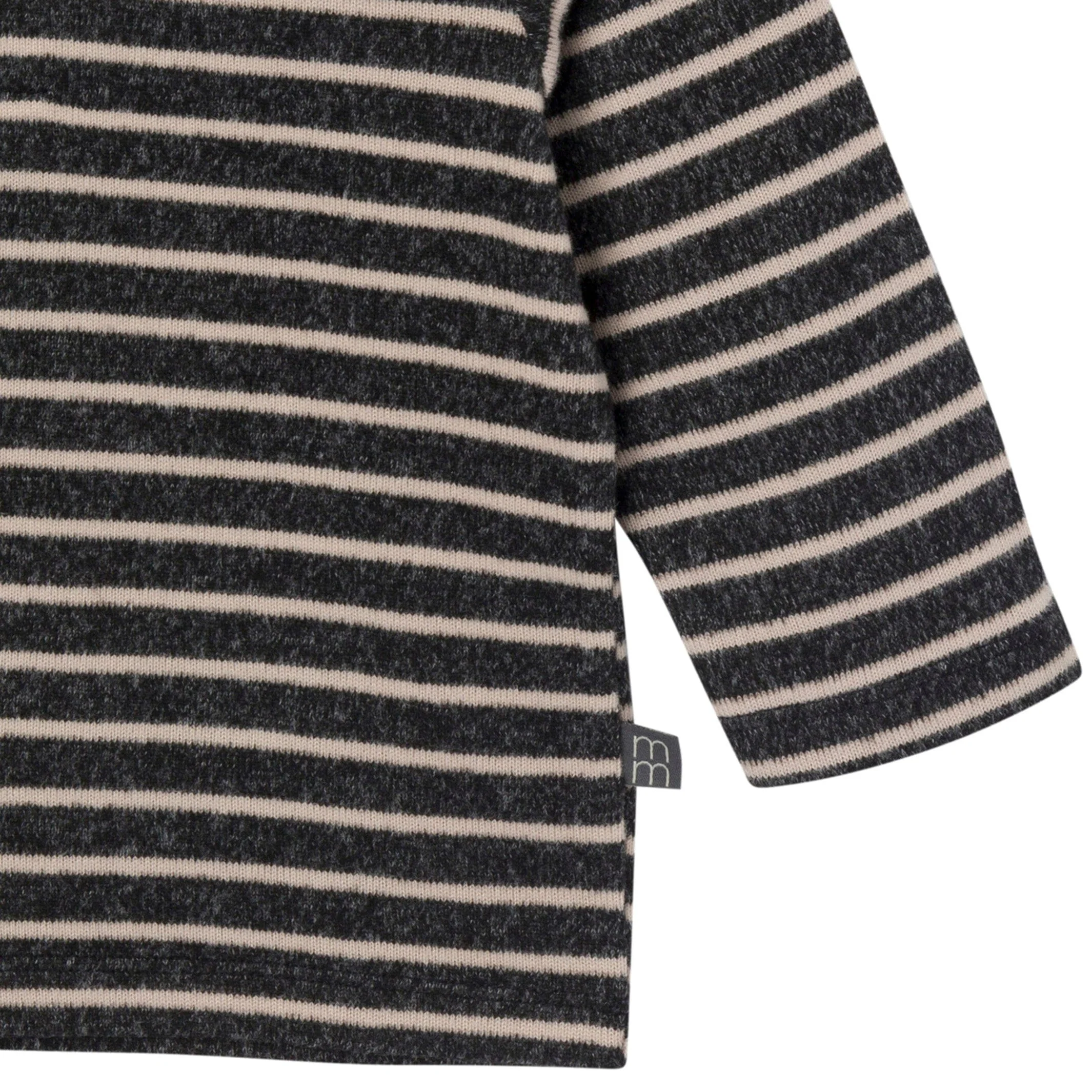 2-Piece Baby Boys Dark Grey Heather Stripe Hacci Hoodie and Jogger Pants Set - Image 4