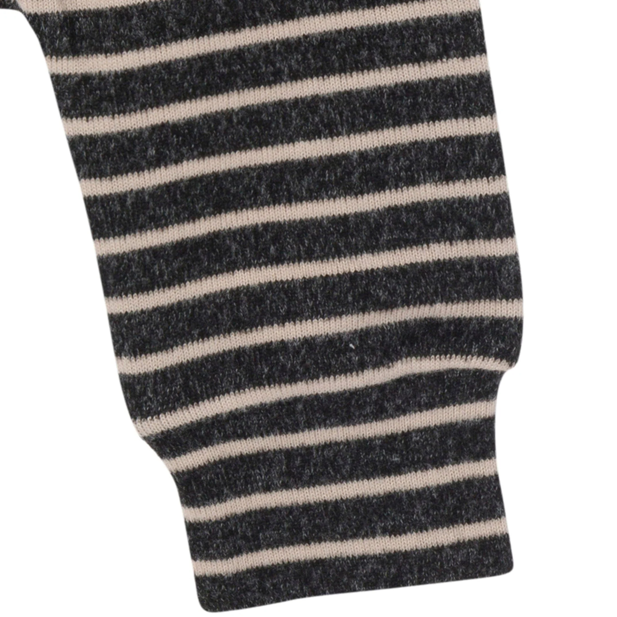 2-Piece Baby Boys Dark Grey Heather Stripe Hacci Hoodie and Jogger Pants Set - Image 6