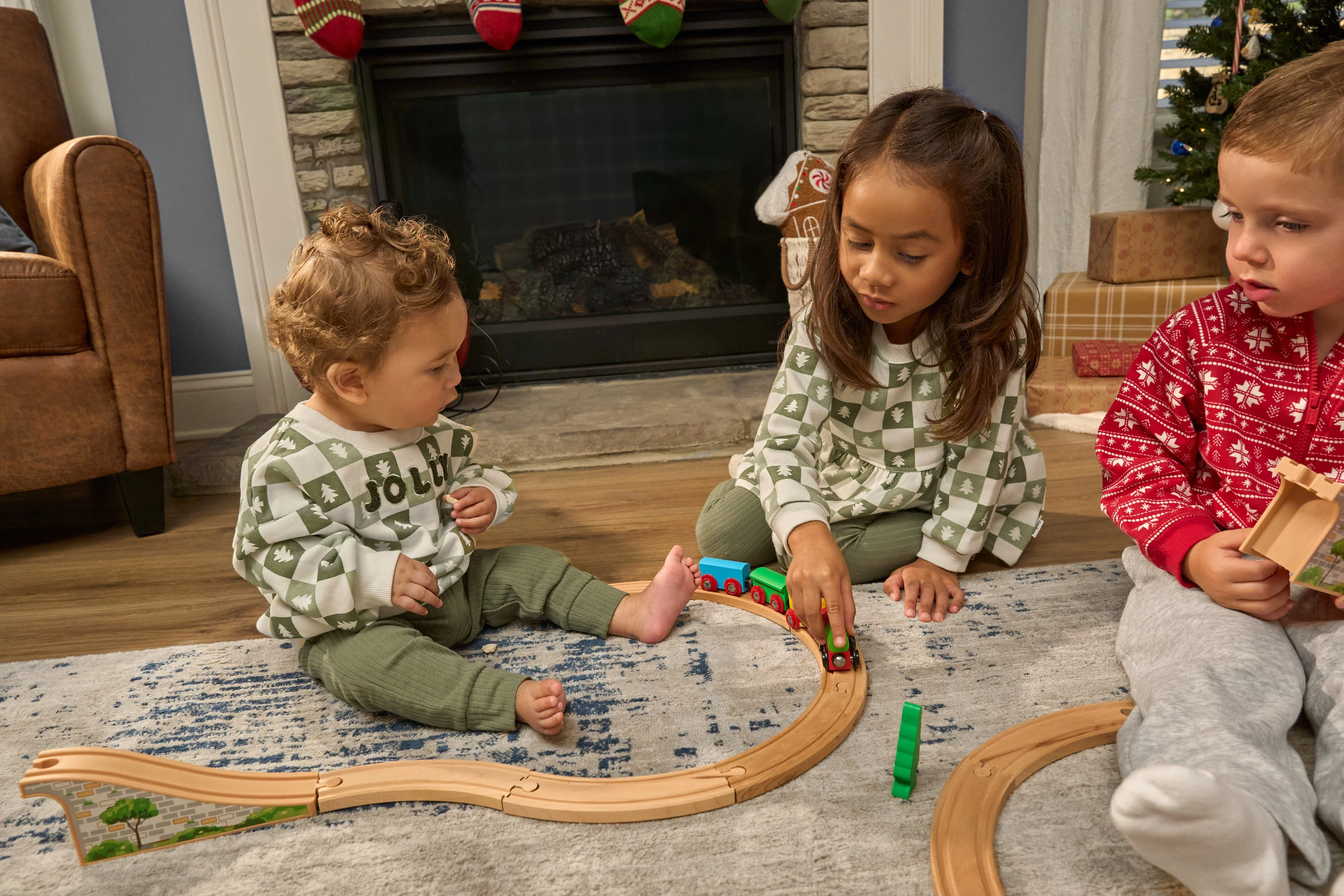 2-Piece Baby Boys Green Trees Sweatshirt and Pant Set - Image 4