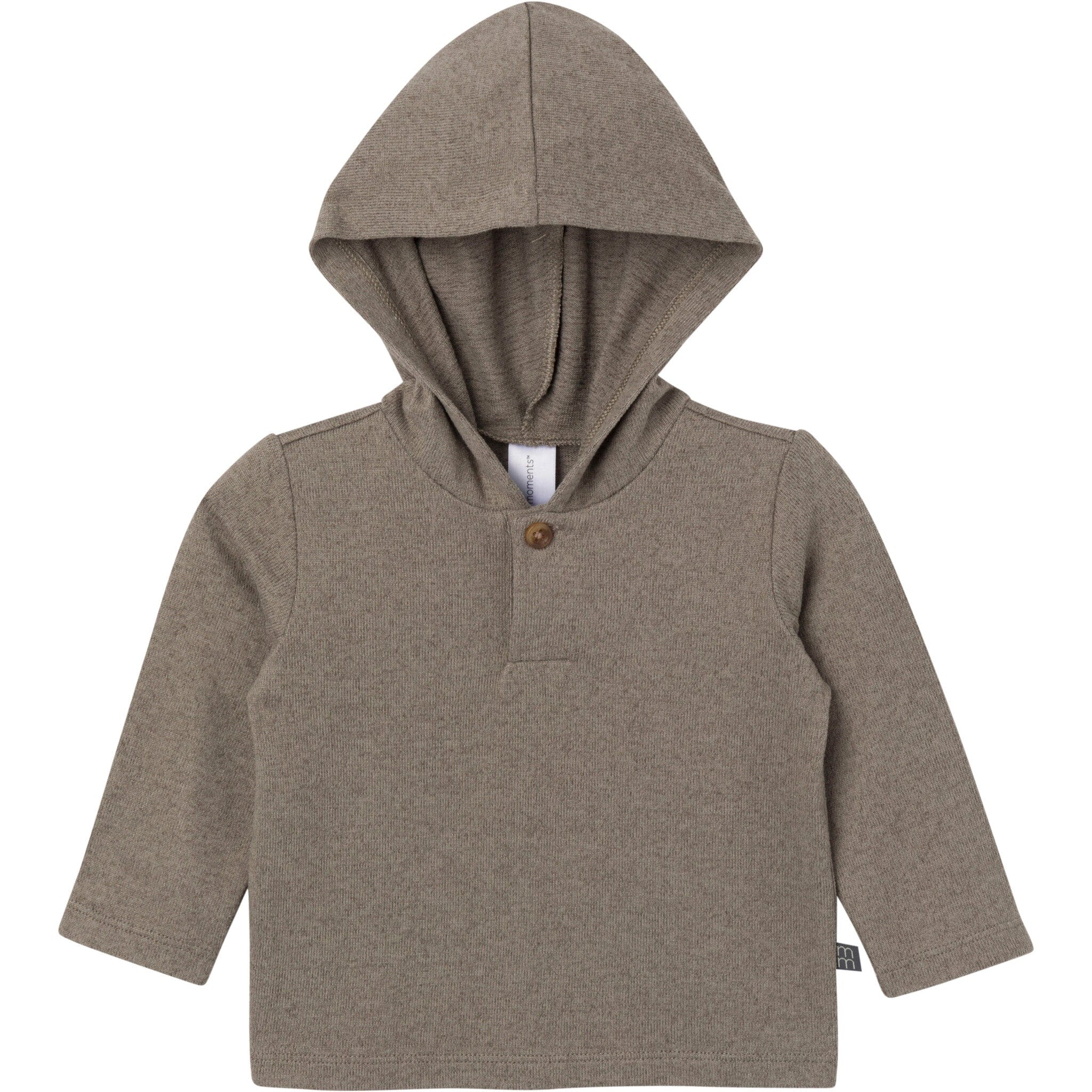 2-Piece Baby Boys Brown Heather Hooded Brushed Hacci Set - Image 2