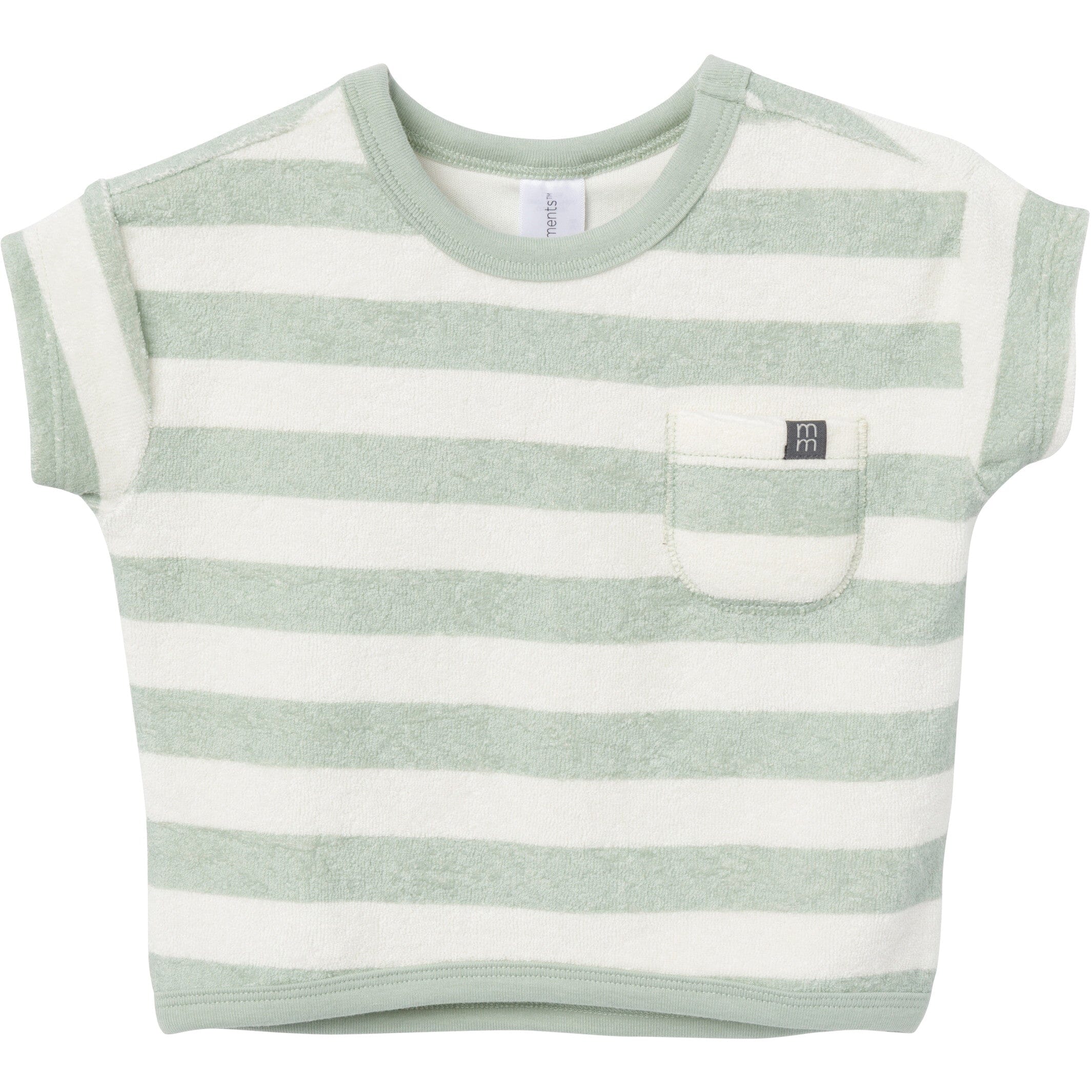 2-Piece Baby Boys Green Stripe Shirt and Shorts Set - Image 3