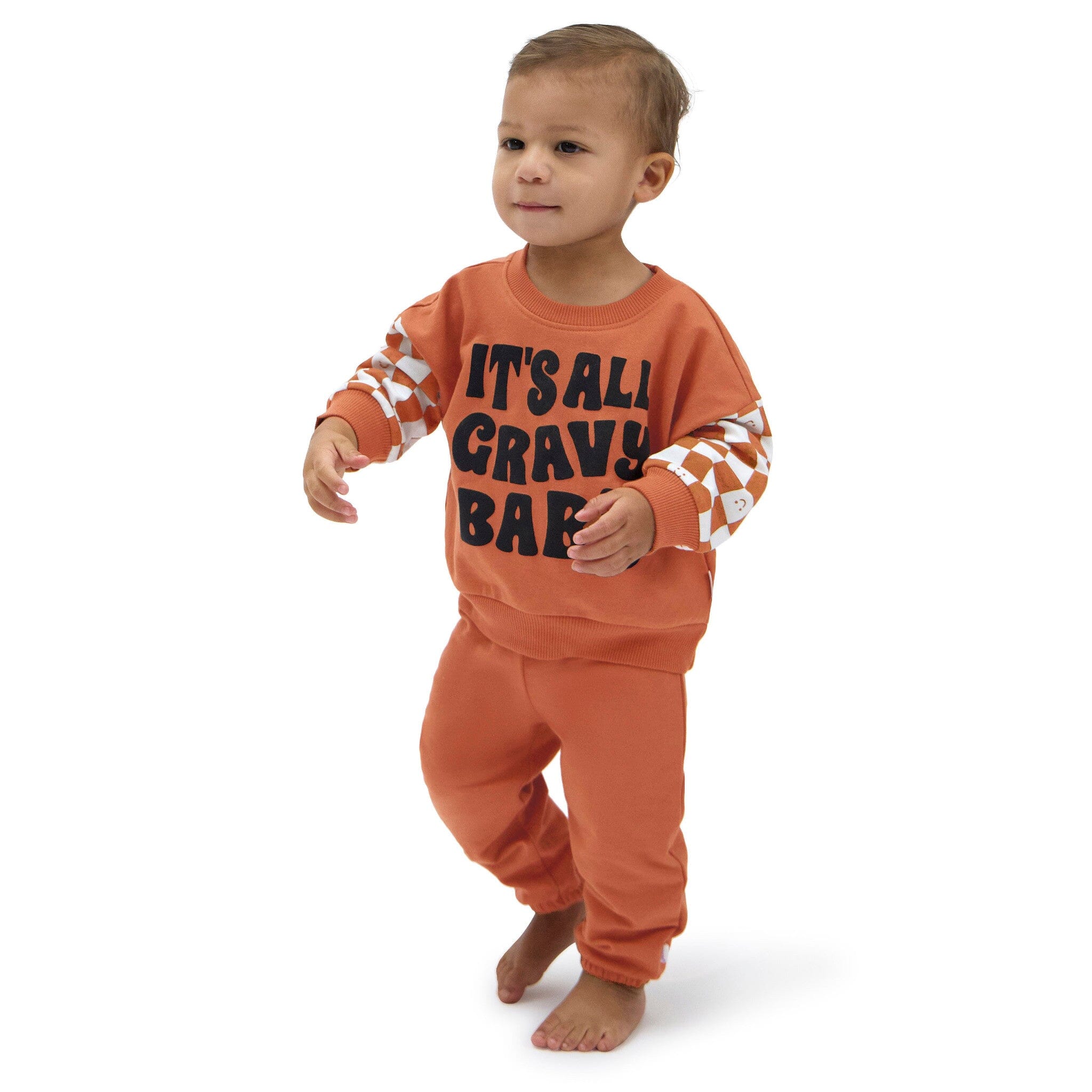 2-Piece Baby Boys It'S All Gravy Sweatshirt Set - Image 2