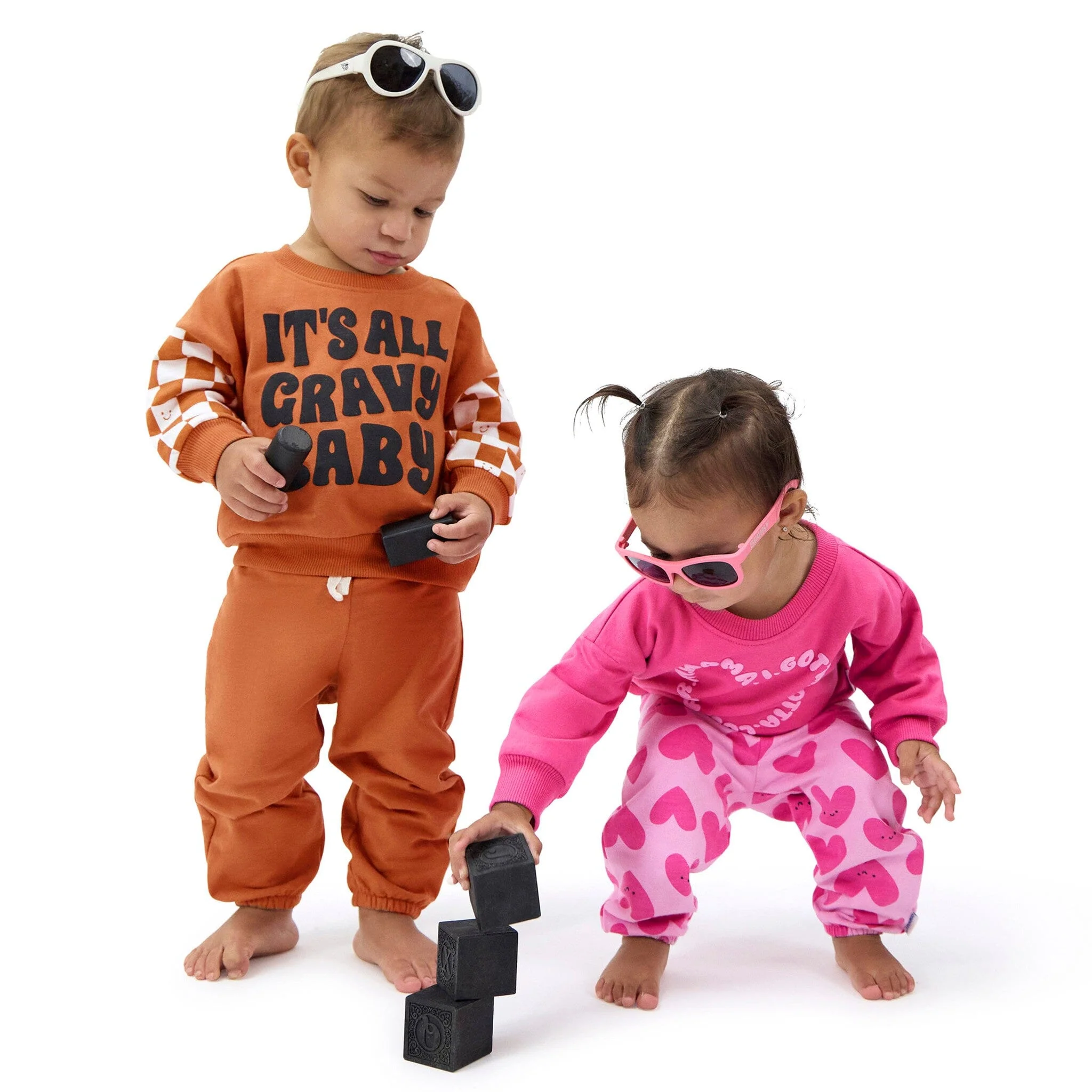 2-Piece Baby Boys It'S All Gravy Sweatshirt Set - Image 3