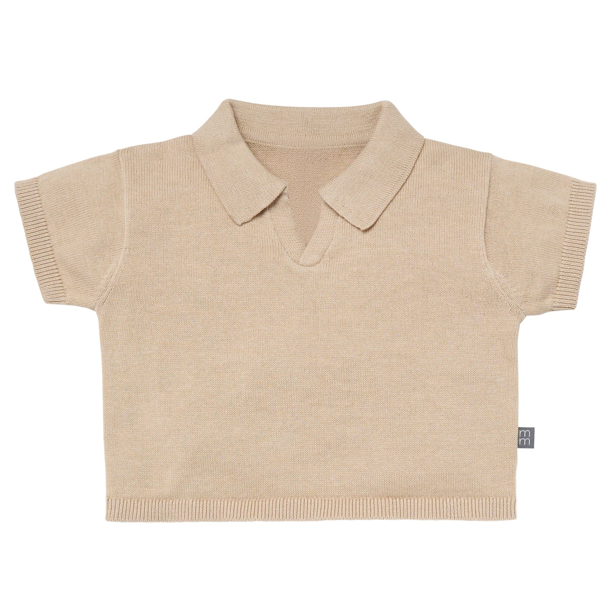 2-Piece Baby Boys Light Tan Johnny Collar Sweater Knit Set - Image 2