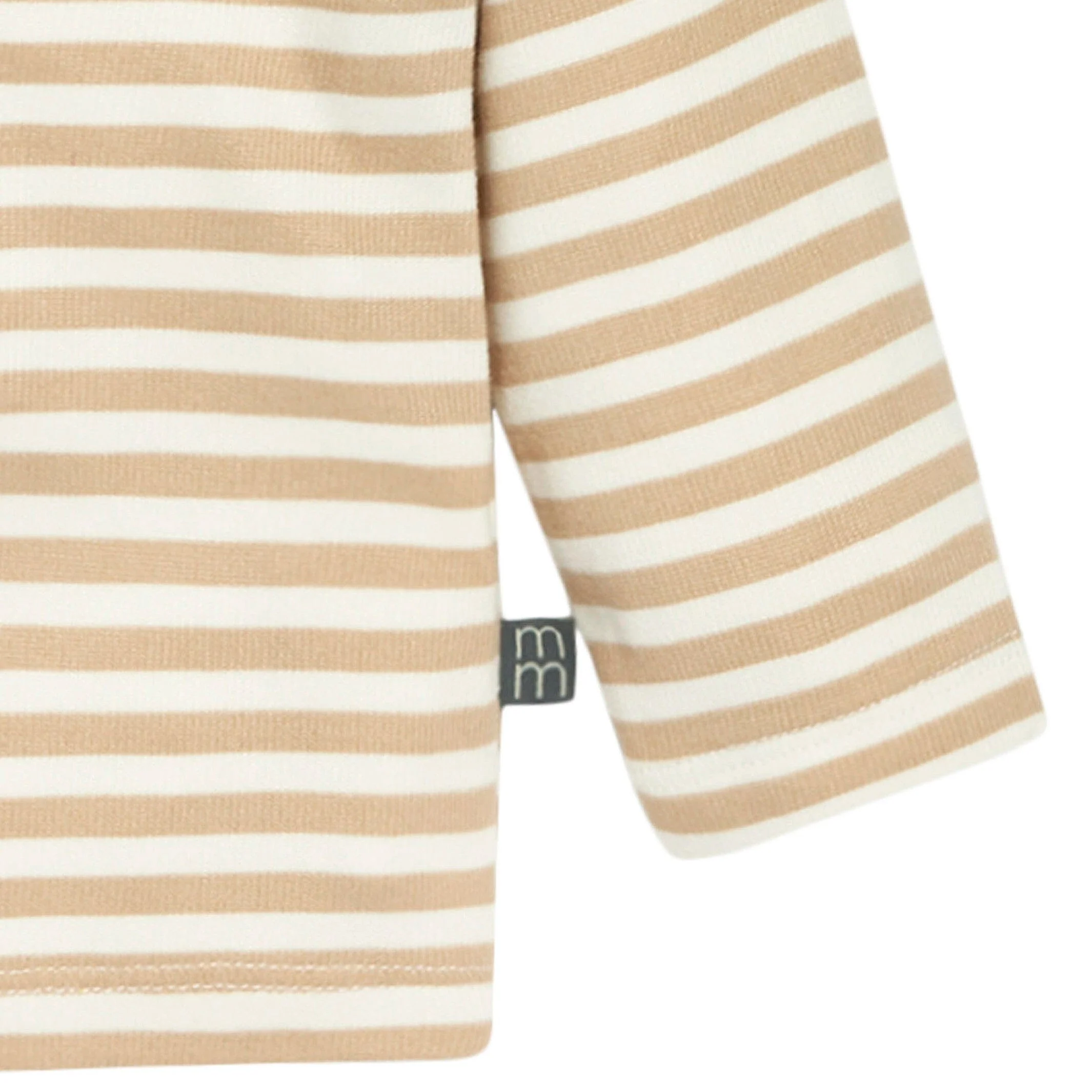 2-Piece Baby Boys Light Tan Stripe Hacci Hooded Top and Joggers Set - Image 4