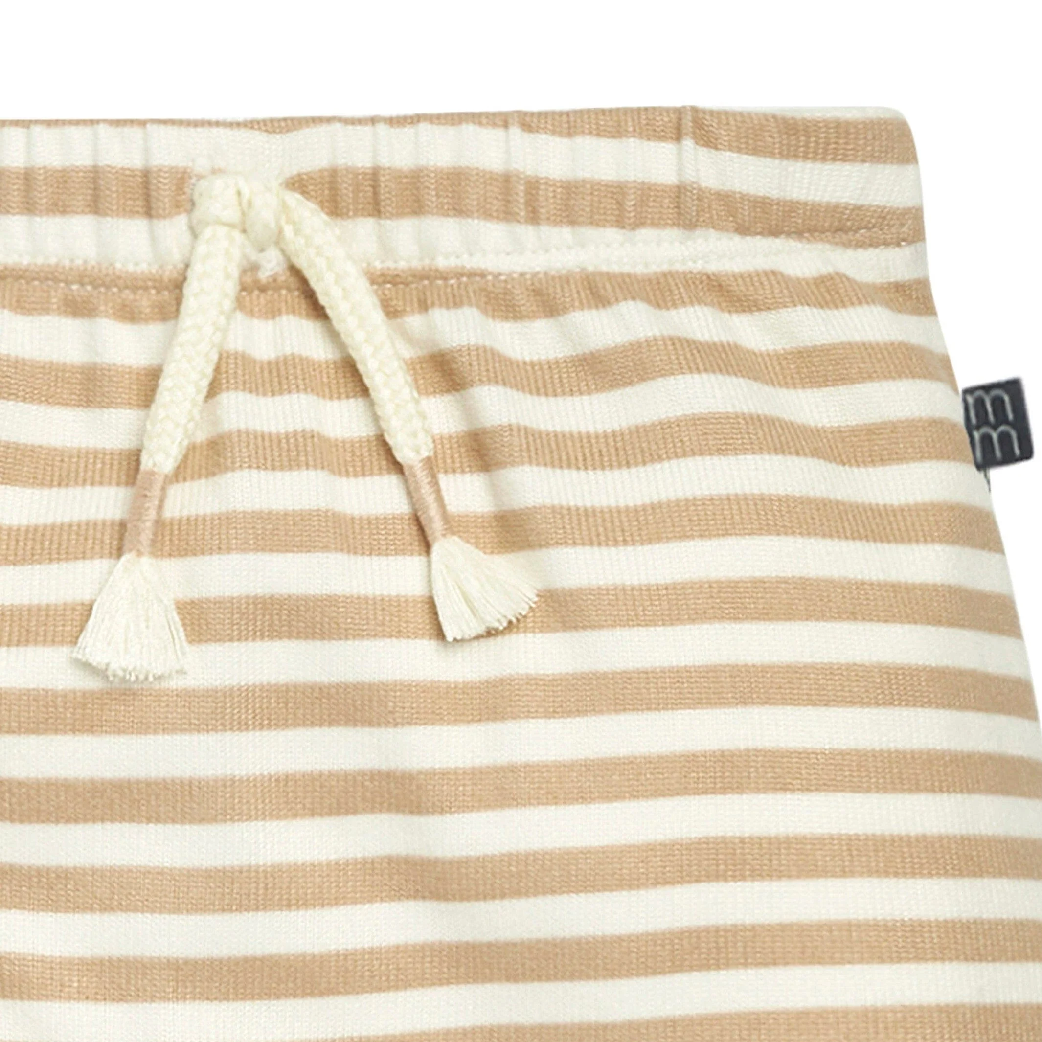 2-Piece Baby Boys Light Tan Stripe Hacci Hooded Top and Joggers Set - Image 6