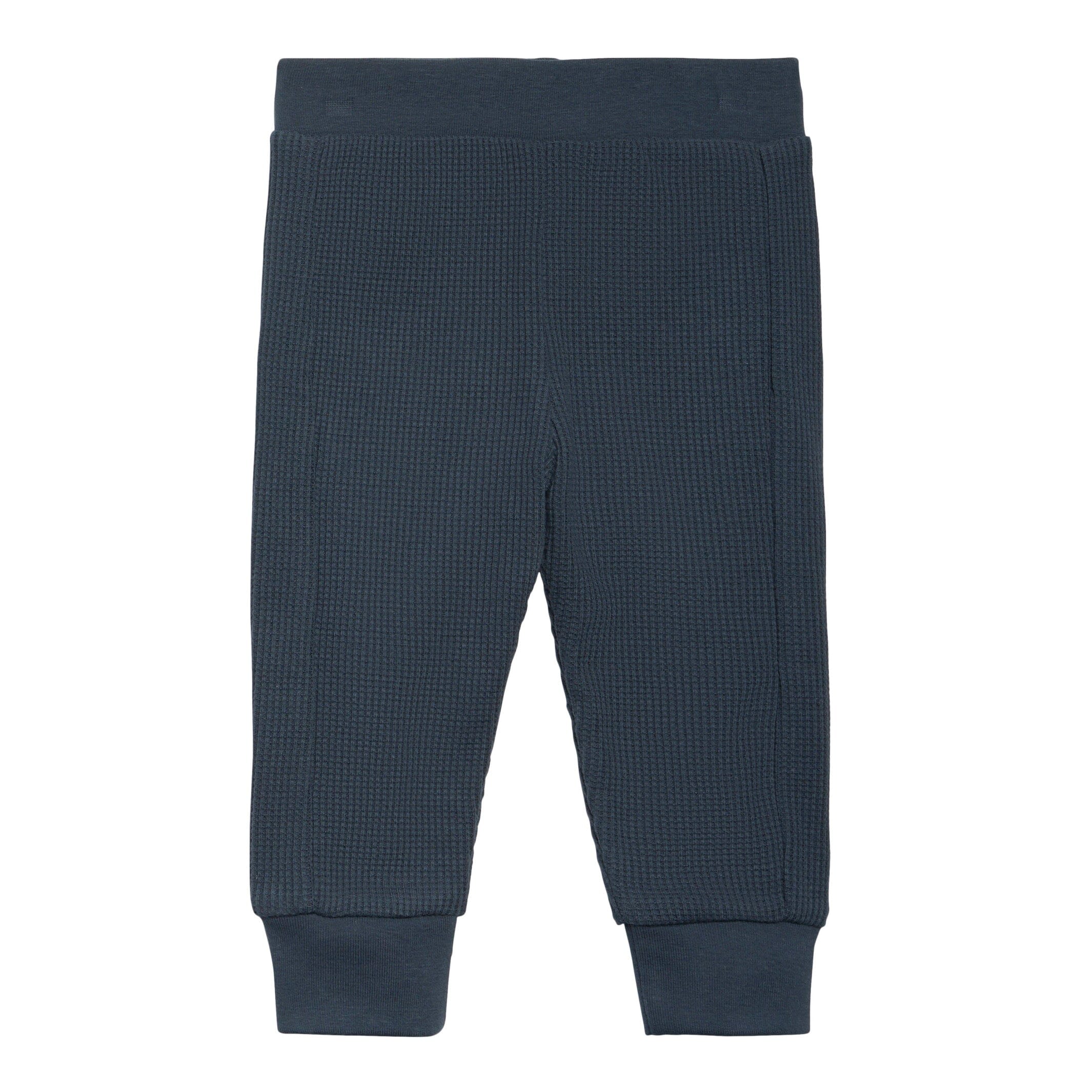 2-Piece Baby Boys Navy Waffle Hoodie and Pant Set - Image 5